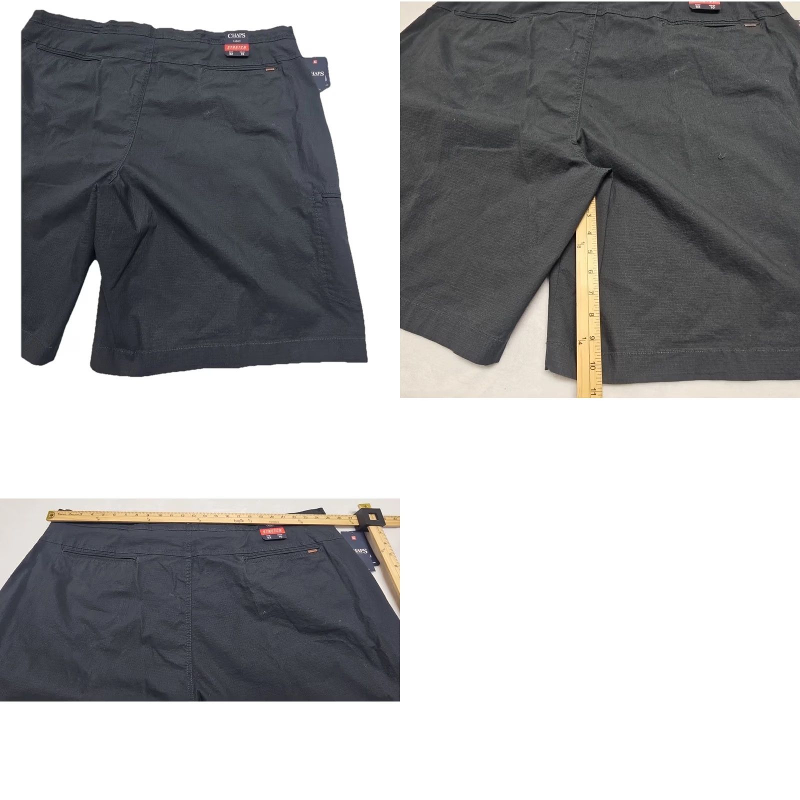 Chaps VINTAGE Chaps Cargo Shorts Mens 52 Big & Tall Black Stretch Golf Flat Front UPF 40 Size US 36 / EU 52 - 8 Thumbnail