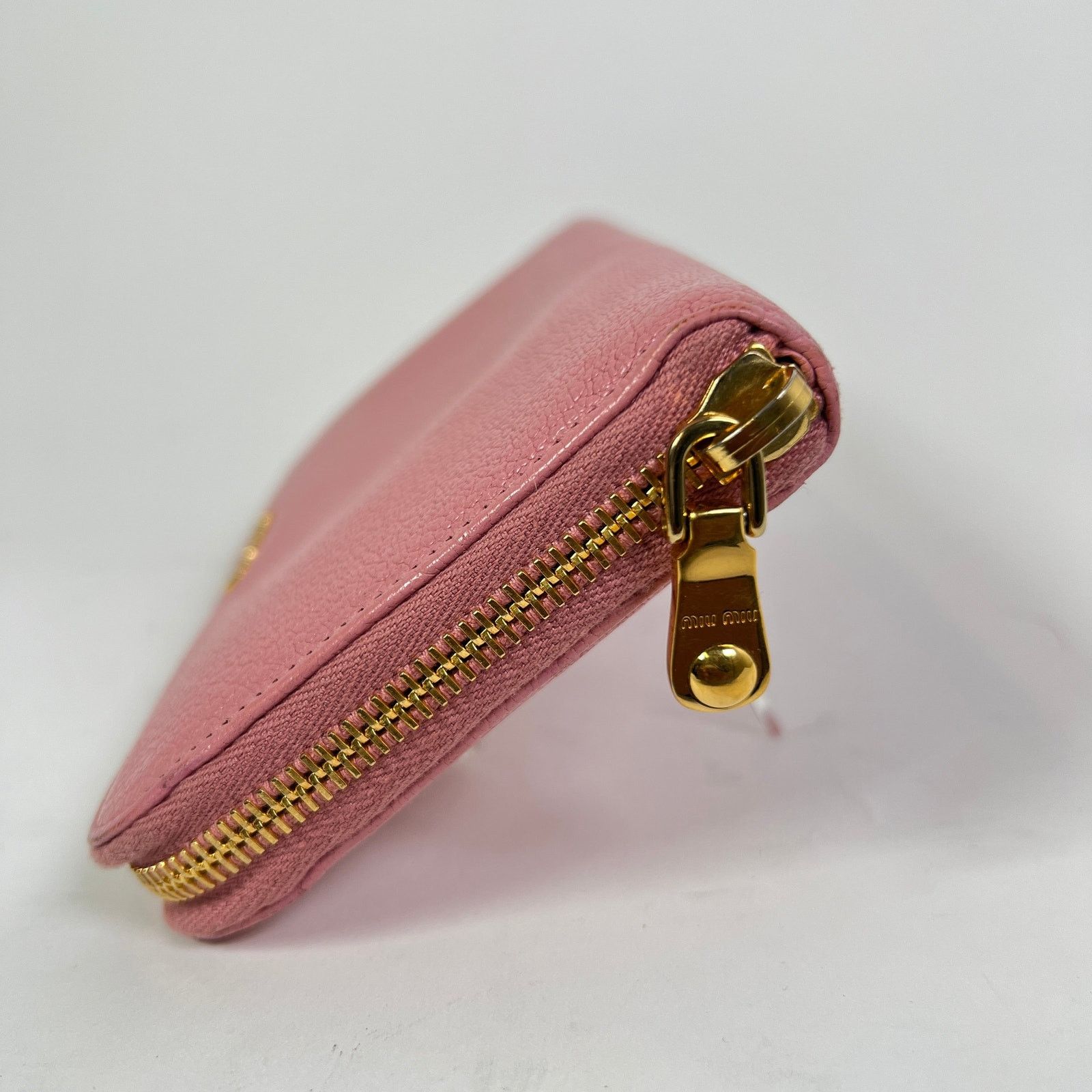Miu Miu Miu Miu Pink Leather Zip Around Wallet Size ONE SIZE - 3 Thumbnail
