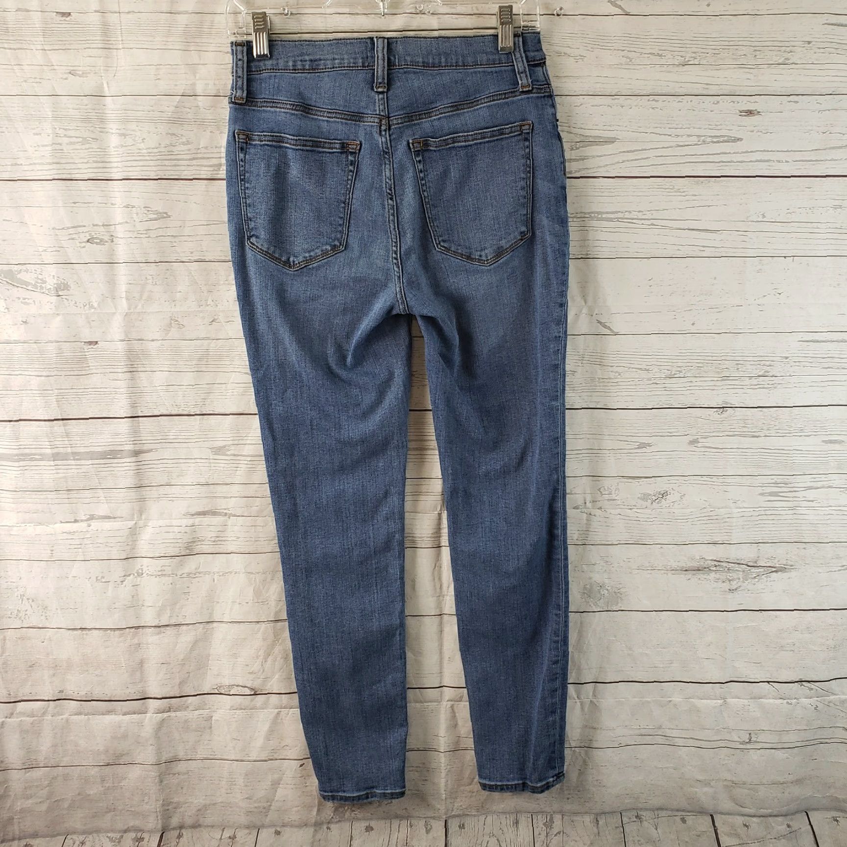 J.Crew J.CREW Womens Skinny Jeans Sz 27 Blue Medium Wash Button Fly High Rise 9.5" Inseam 27" Denim Cotton Blend Casual Slim N/A Size 27" / US 4 / IT 40 - 3 Thumbnail