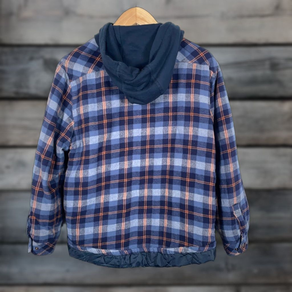 Vintage Legendary Whitetails Outfitters Flannel Shirt Jacket Hooded Men's Medium Blue Size US M / EU 48-50 / 2 - 1 Thumbnail