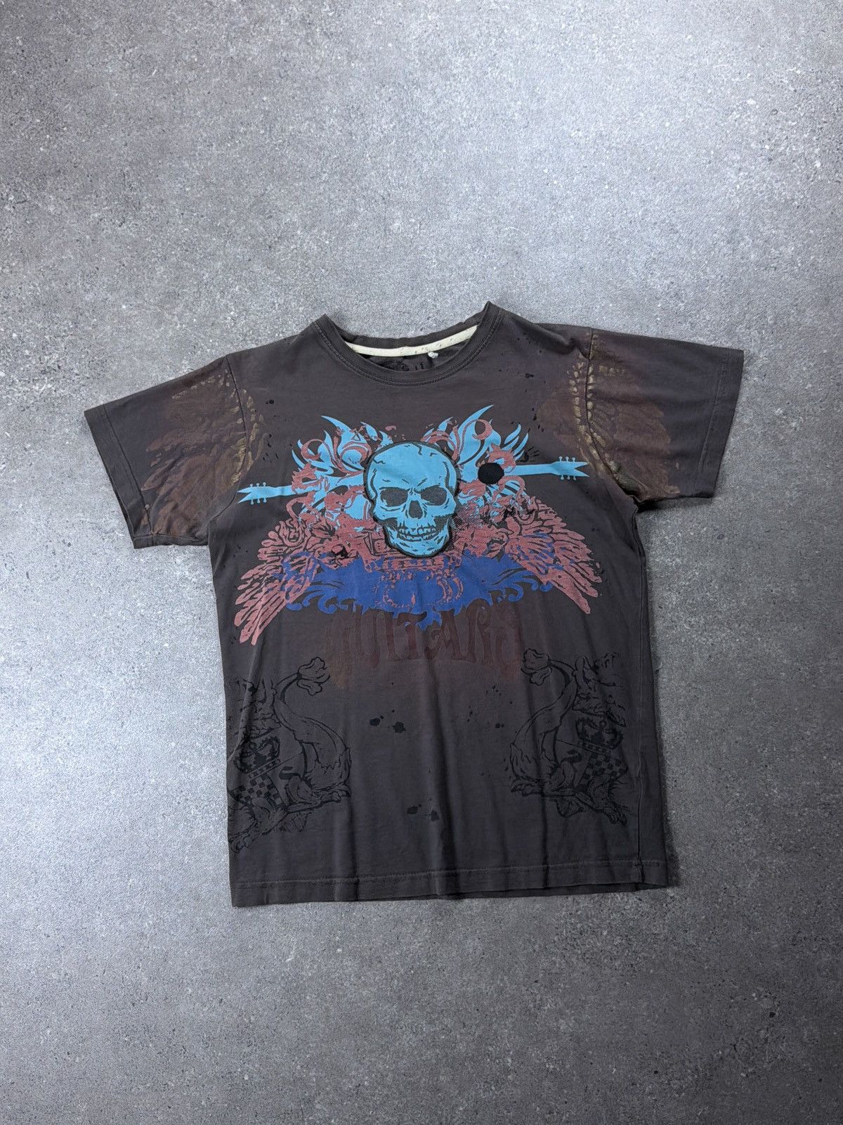 Affliction Vintage 2000s Affliction Style Skull Wings Graphic Logo Tee Size US S / EU 44-46 / 1 - 1 Thumbnail