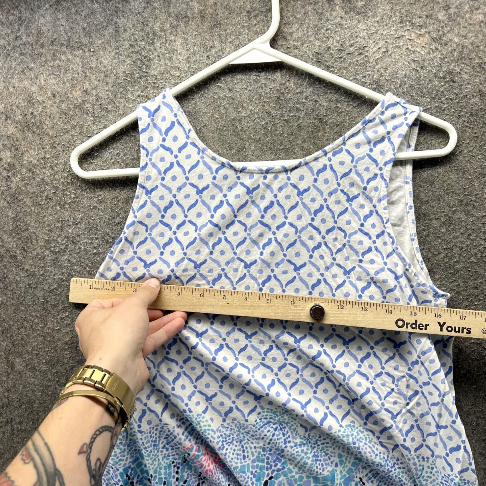 Lilly Pulitzer Lilly Pulitzer Tank Top Womens Small Multicolor Geometric Crisscross Back Sleeveless Scoop Neck Beach Size S / US 4 / IT 40 - 3 Thumbnail