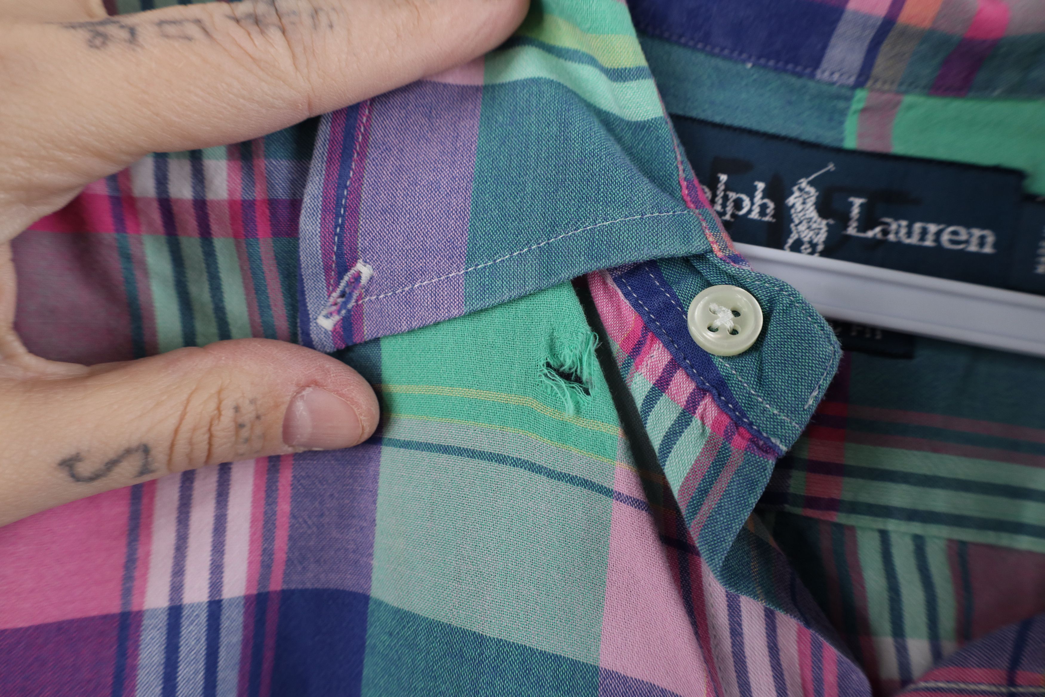 Ralph Lauren × Vintage Vintage 90s Ralph Lauren Madras Plaid Button Down Shirt Size US M / EU 48-50 / 2 - 5 Thumbnail