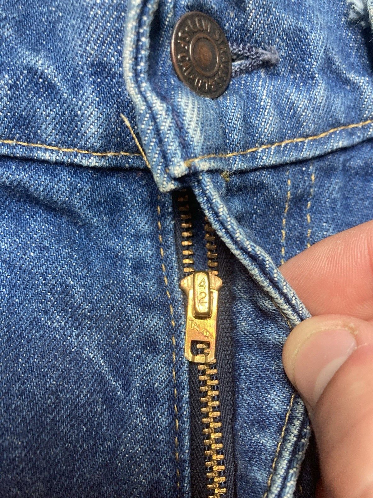 Levi's × Vintage 70s Levi's 646 0217 jeans bell bottom flare orange tab 32x24 Size US 32 / EU 48 - 8 Thumbnail