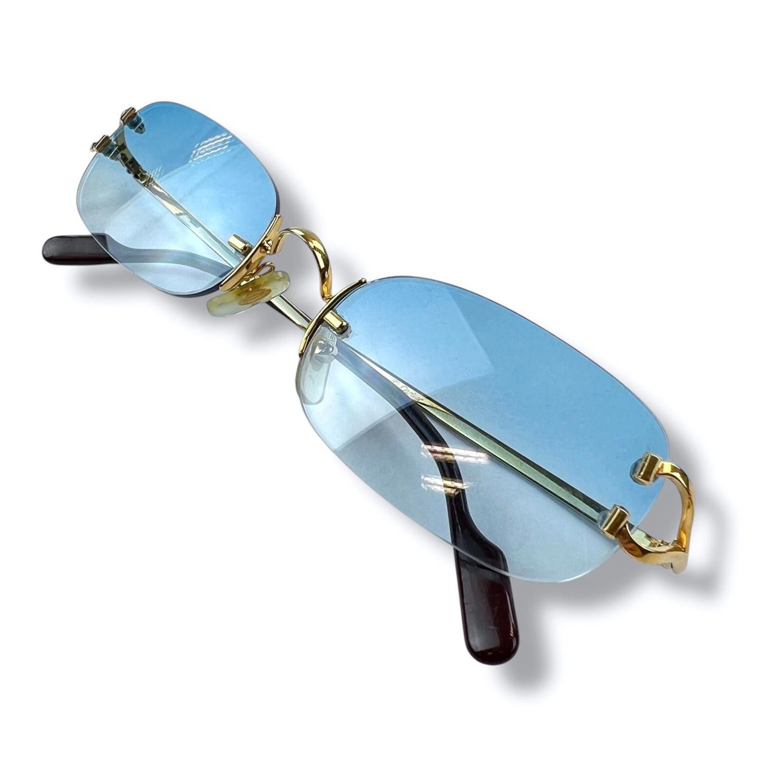 Cartier Cartier Gold Madison C Decor Rimless Sunglasses Size ONE SIZE - 2 Thumbnail