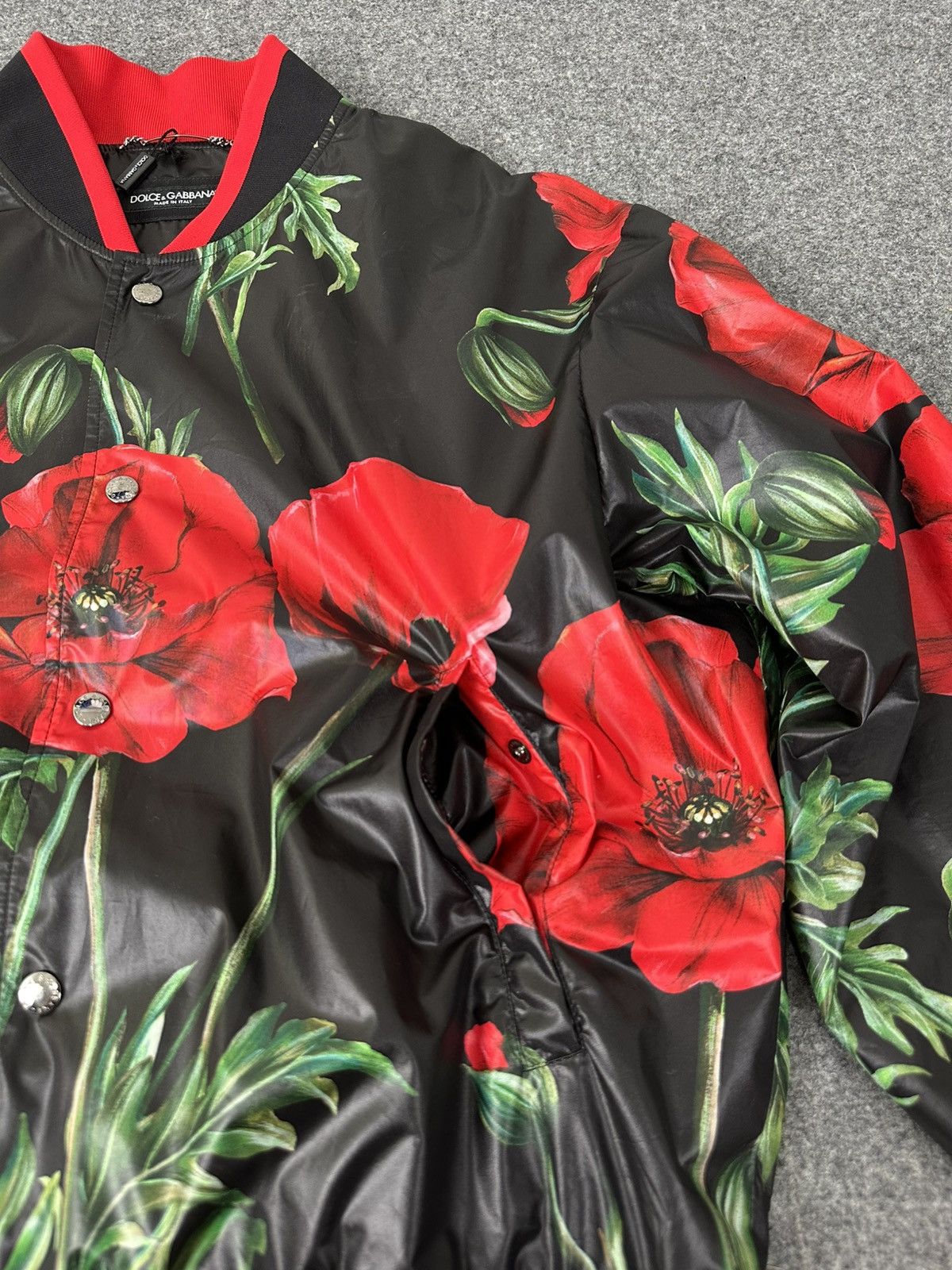 Dolce & Gabbana Dolce & Gabbana - Poppy Floral Print - Bomber Jacket Size US L / EU 52-54 / 3 - 8 Thumbnail