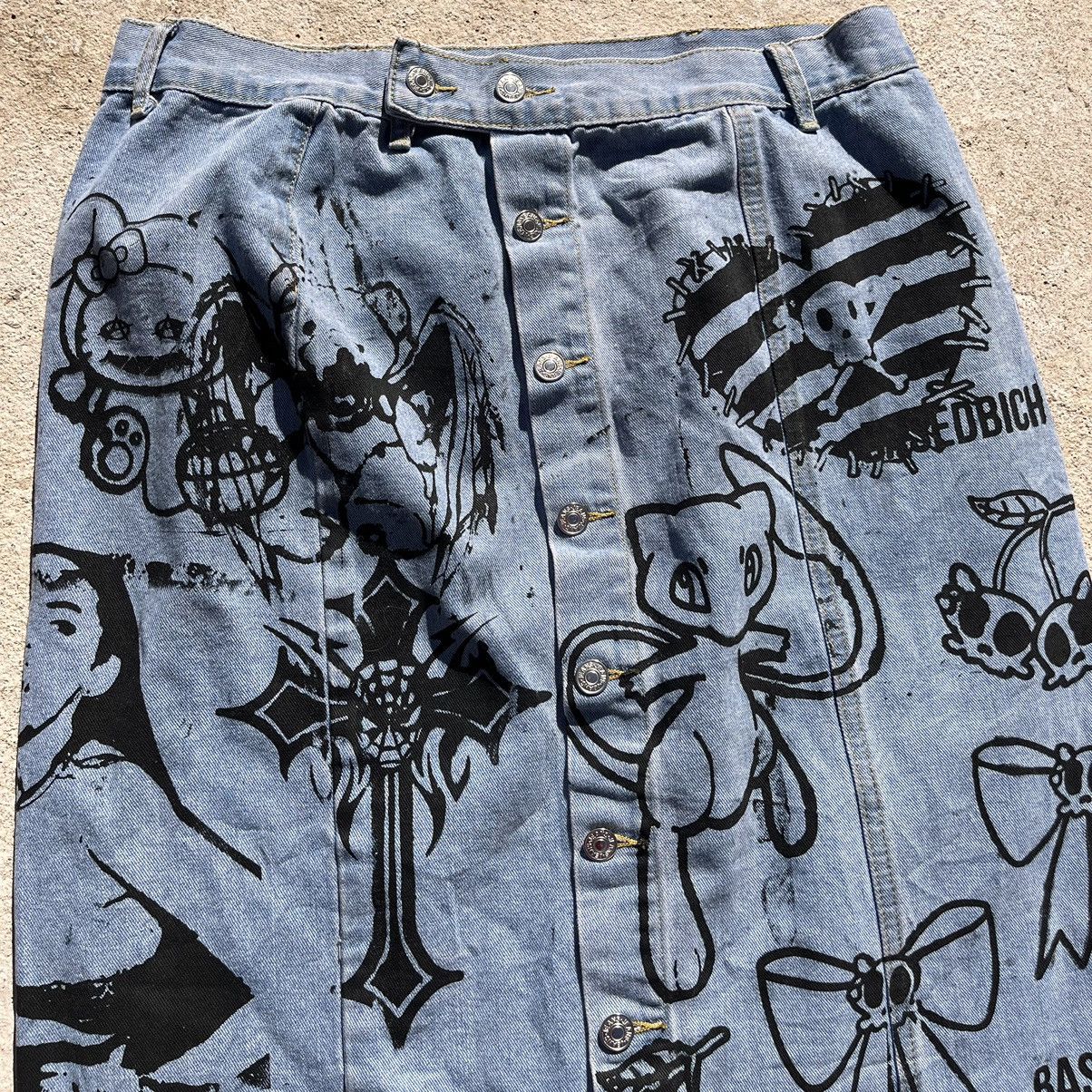 Other Basedbich denim midi skirt size 2xl Size 35" - 3 Thumbnail