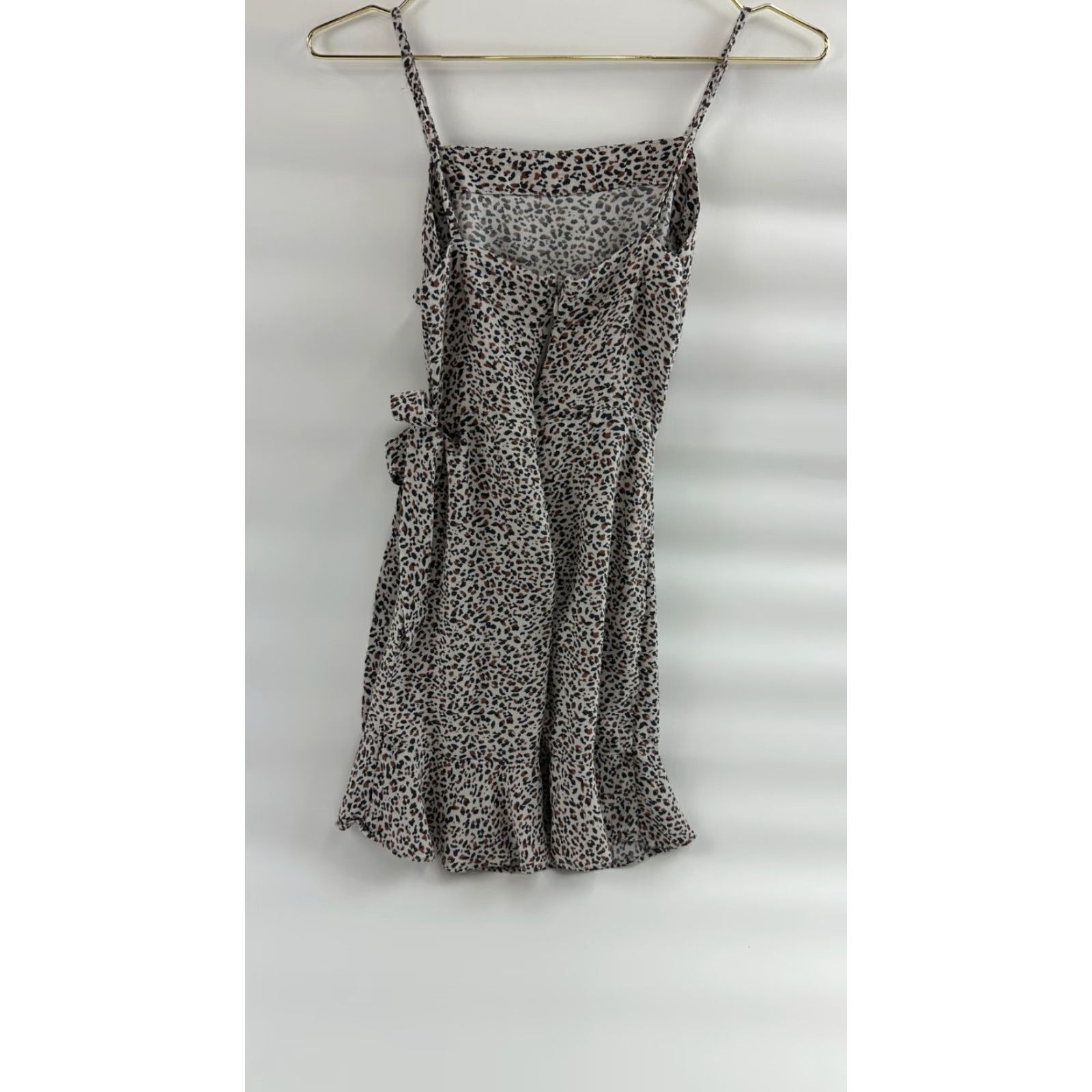 Abercrombie & Fitch Abercrombie & Fitch Dress Womens XS Beige Leopard Print Mini Wrap Front Back Zip Size XS / US 0-2 / IT 36-38 - 2 Thumbnail
