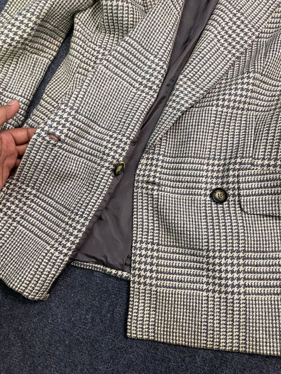Gucci 80s Gucci Houndstooth Wool Blazer Size XS / US 0-2 / IT 36-38 - 15 Thumbnail