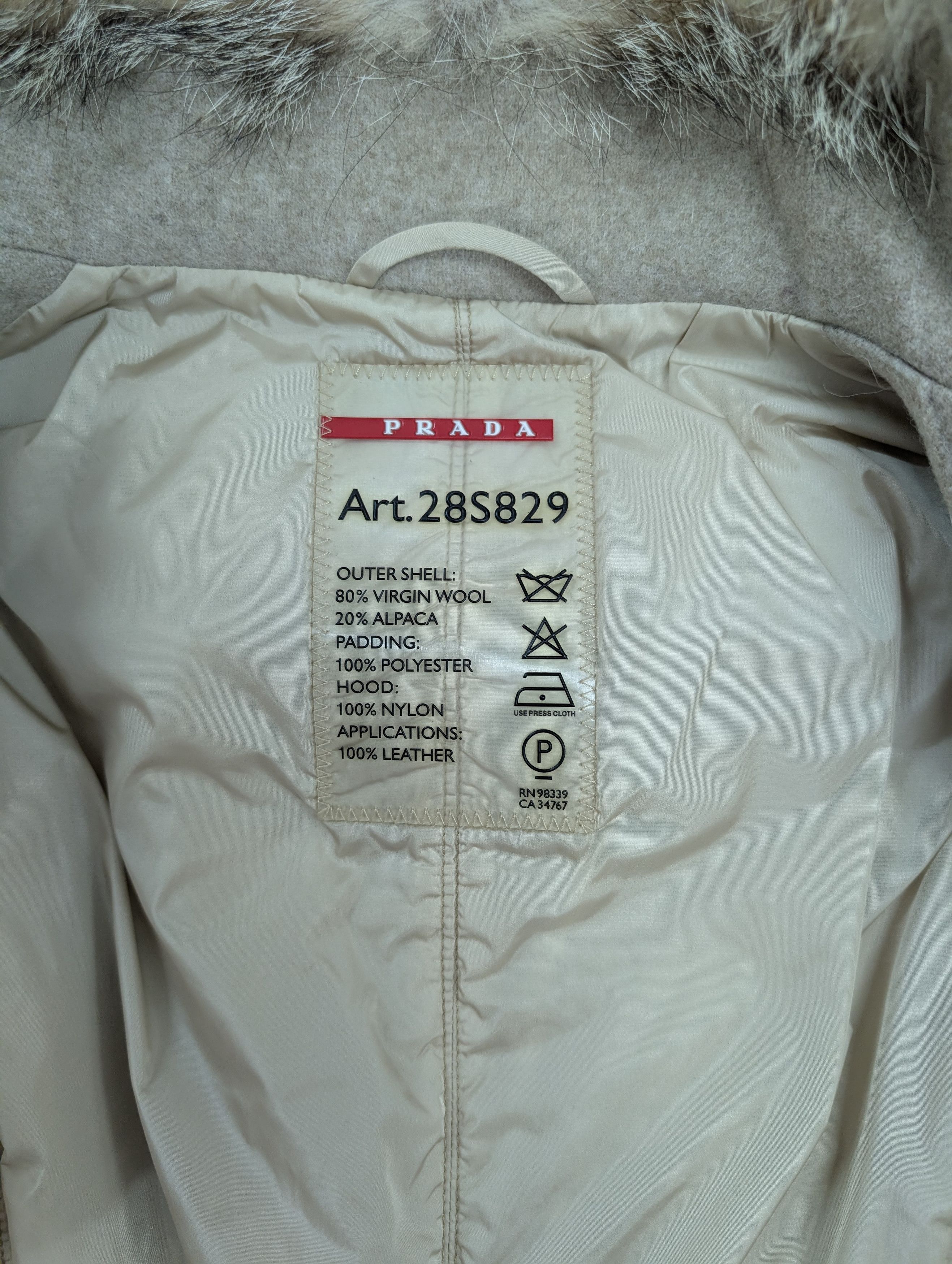 Prada Light Brown Zip Up Wool Jacket With Leather Elbow Padded Size XS / US 0-2 / IT 36-38 - 10 Thumbnail