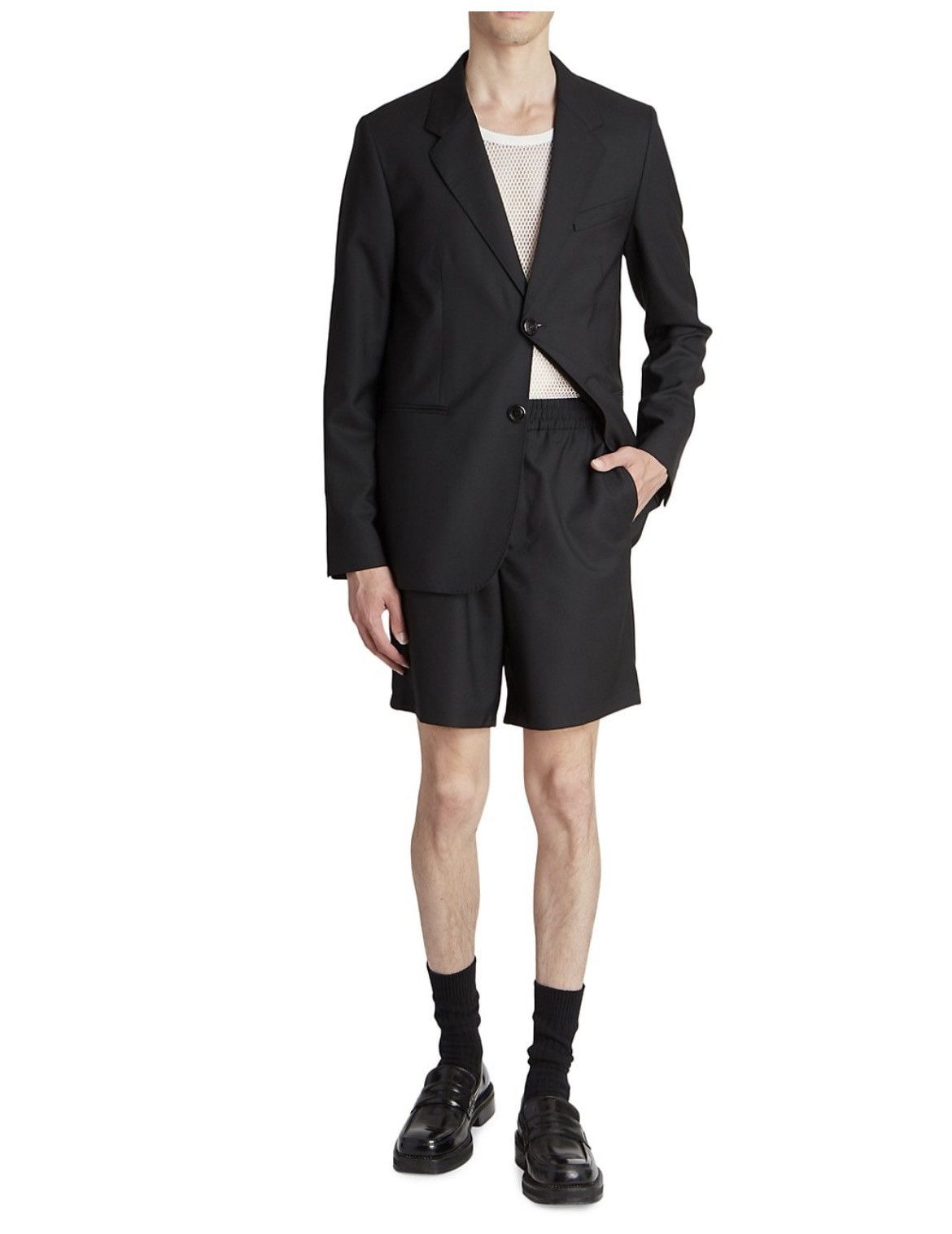 AMI NEW 48 Black Wool Two Button Blazer Jacket Suit Tailoring Size 38R - 3 Thumbnail