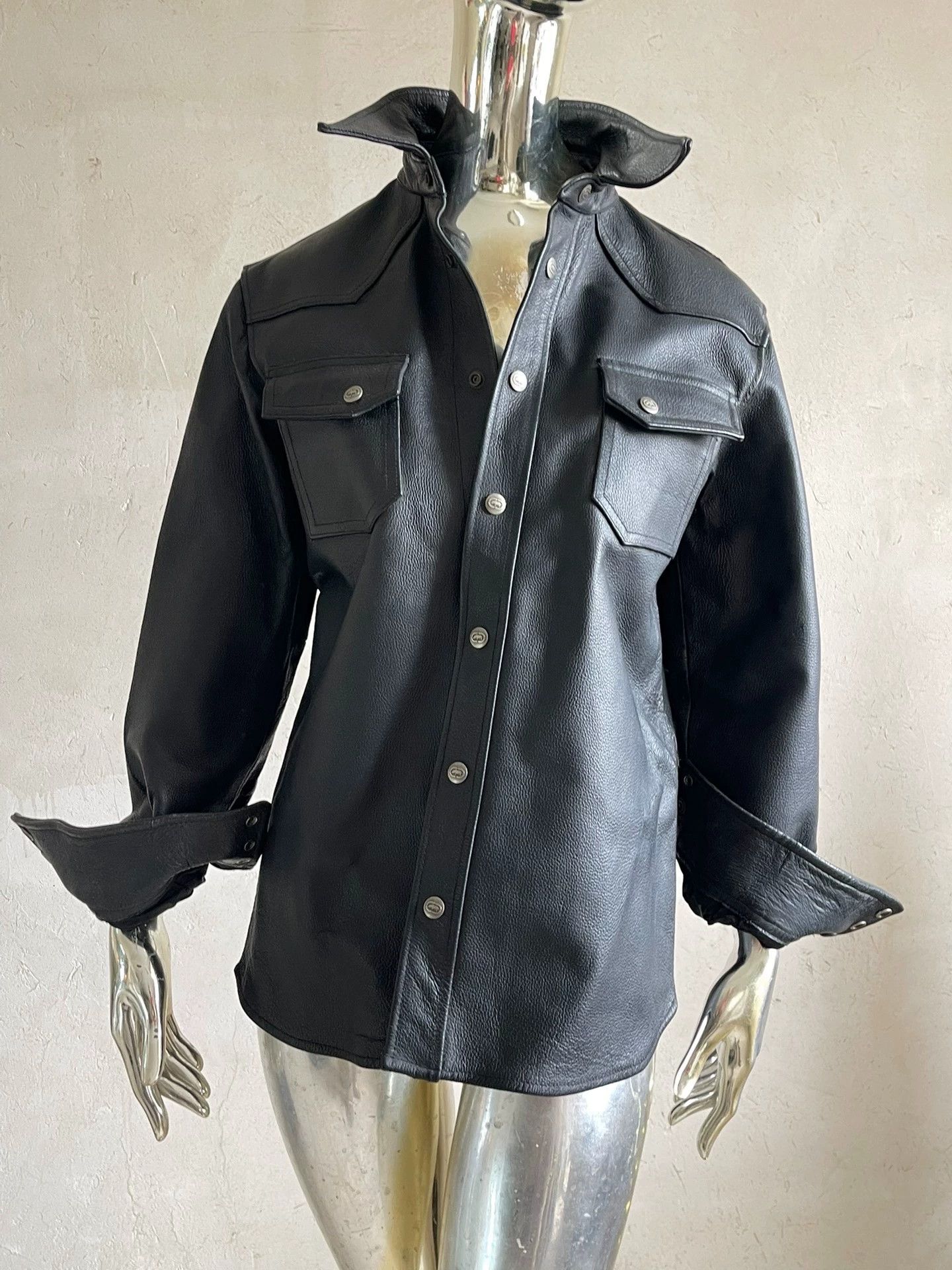 Playboy PLAYBOY Vtg Litchi Grain Leather Shacket Unisex XL Size US XL / EU 56 / 4 - 2 Thumbnail