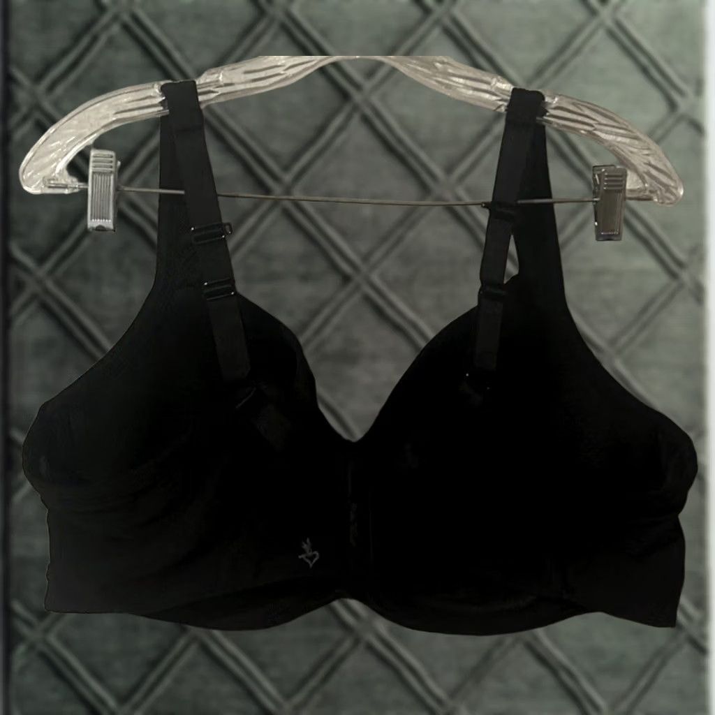 Torrid Torrid Bra Sports Bra 46D Black Adjustable Convertible Back Hook Racerback Plus Womens Underwired Nylon/Spandex Activewear EUC Size ONE SIZE - 1 Thumbnail