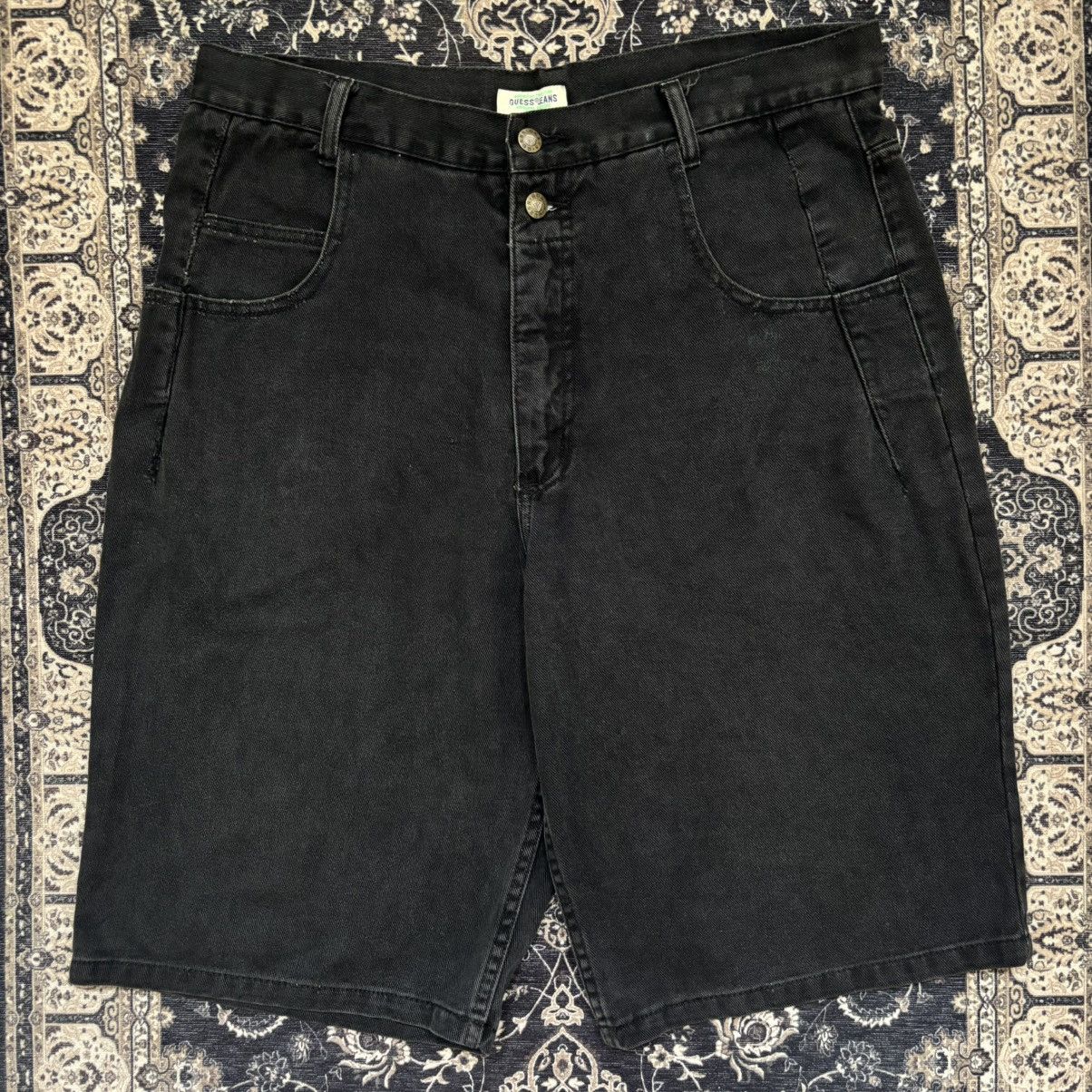 Guess Vintage Guess Jeans Black Wide Leg Baggy Jorts Size US 36 / EU 52 - 1 Thumbnail