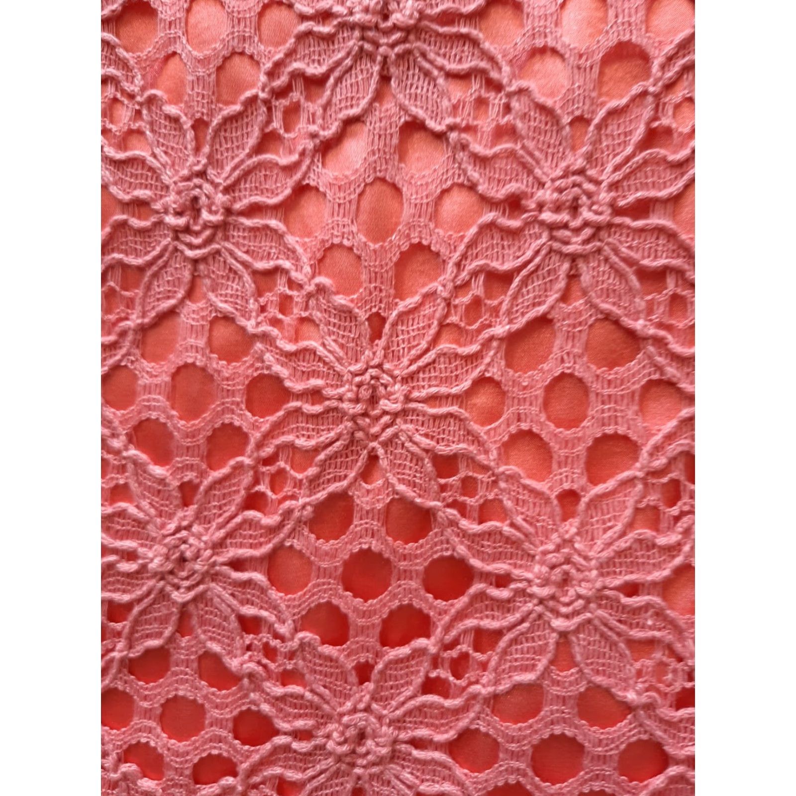Pinko Jax Dress Womens Size 10 Short Sleeve Pink Knee Length Lined Lace Size 32" / US 10 / IT 46 - 2 Thumbnail