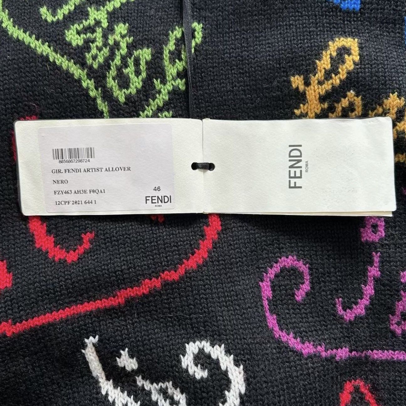 Fendi Fendi Artist Allover Knit Crewneck Sweater – FW21 Size US S / EU 44-46 / 1 - 5 Thumbnail