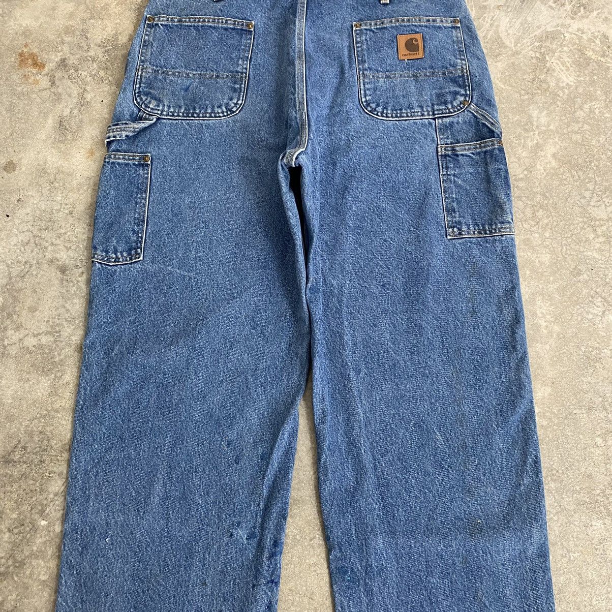 Carhartt VTG Carhartt Double Knee Faded Blue Dirty Carpenter Denim Size US 38 / EU 54 - 16 Thumbnail