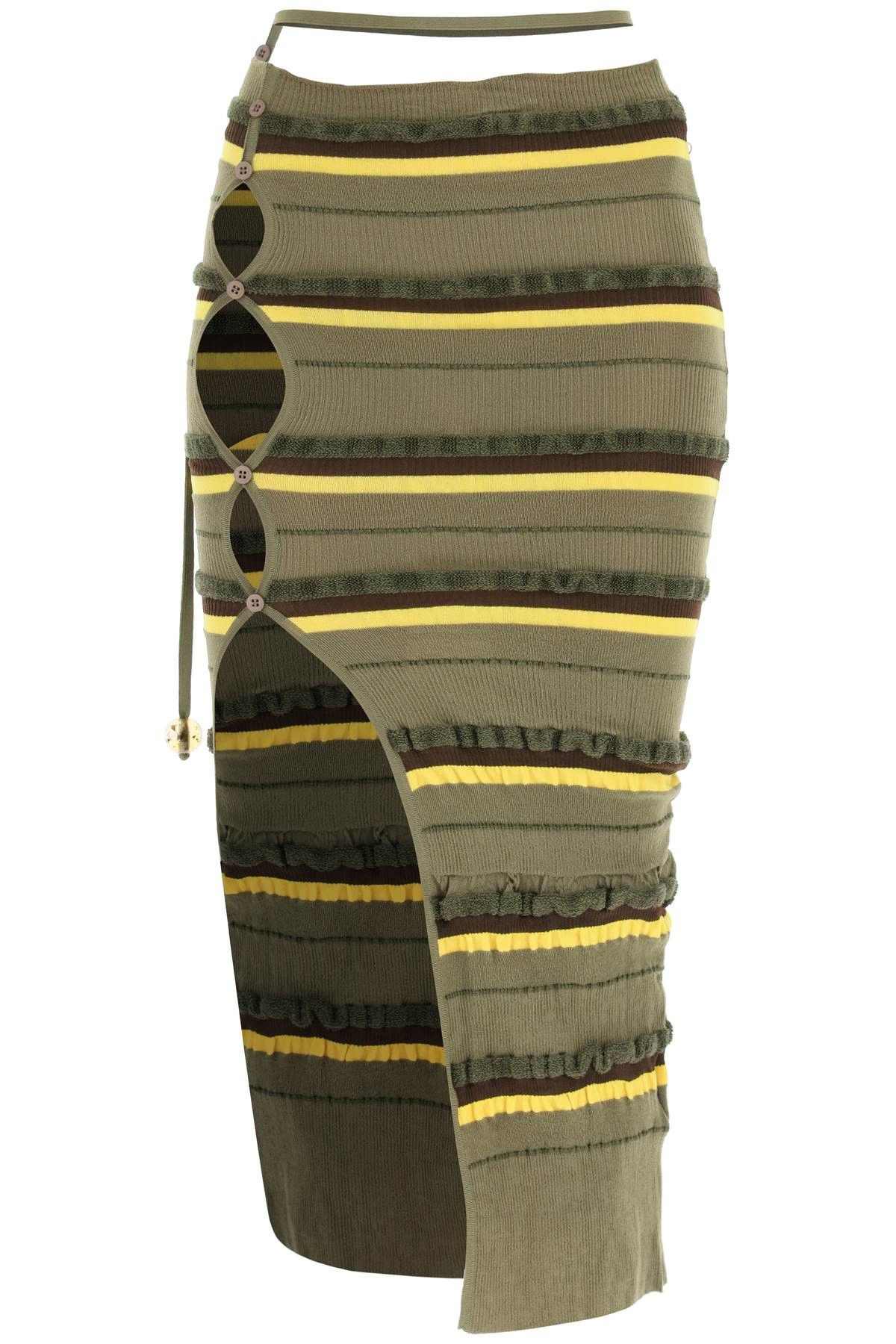 image of Jacquemus 'la Maille Concha' Midi Skirt in Dark Green, Women's (Size 26)