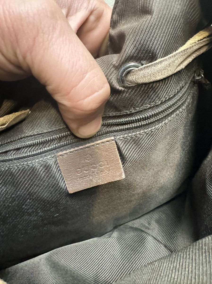 Gucci × Vintage Vintage Y2K Gucci Monogram Canvas GG Leather Luxury Bag Size ONE SIZE - 9 Thumbnail