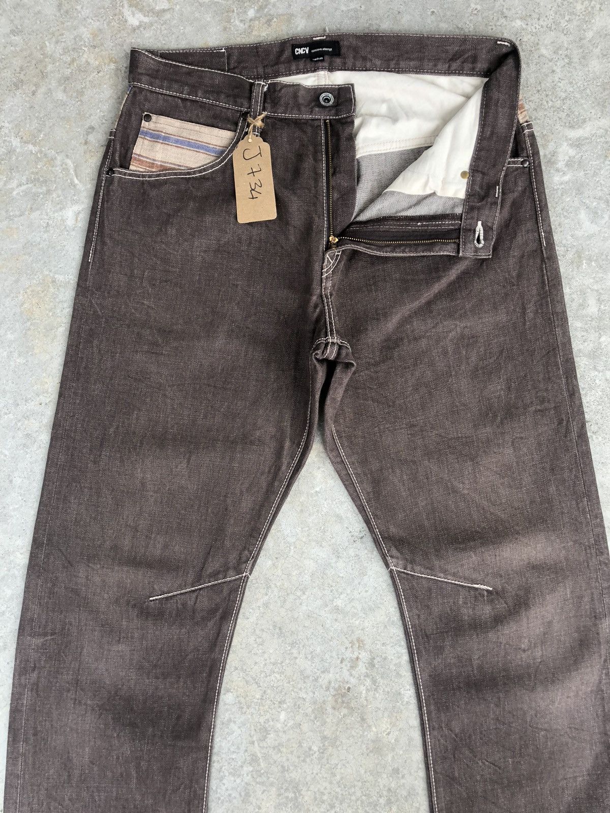 Japanese Brand Japanese Concave attempt Distressed Single Pocket Navajo Size US 33 - 3 Thumbnail