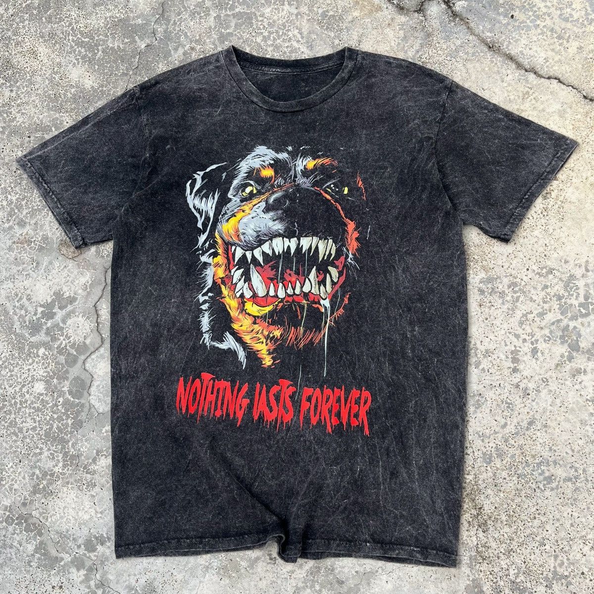 Vintage Nothing Last Forever Nice Mad Black Dog Graphic Design Tee Size US M / EU 48-50 / 2 - 1 Thumbnail