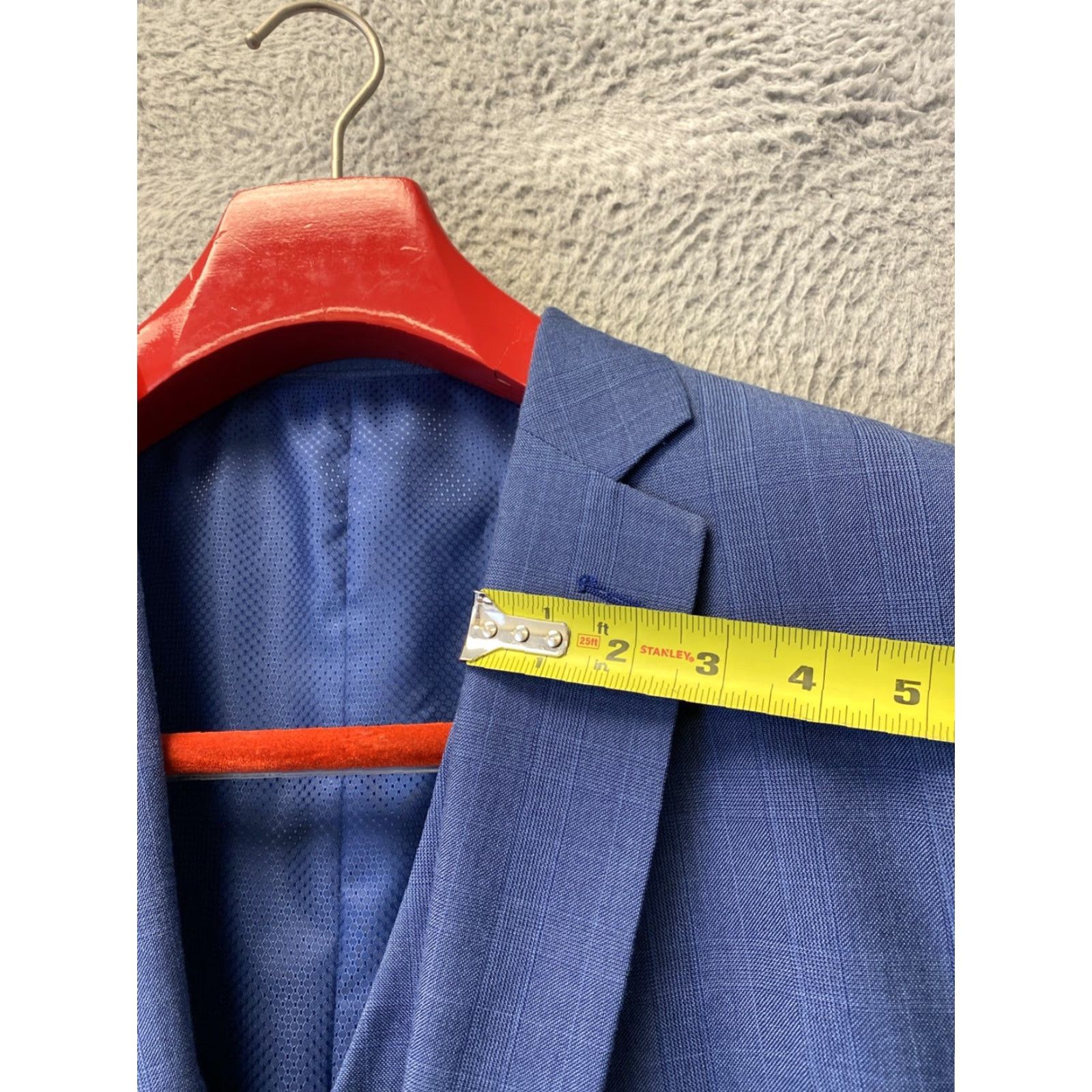 Vintage Bocaccio Uomo 50L 3 Piece Suit Blue Glenn Plaid Pants 44x39 2 Button /0647 Size 50R - 7 Thumbnail