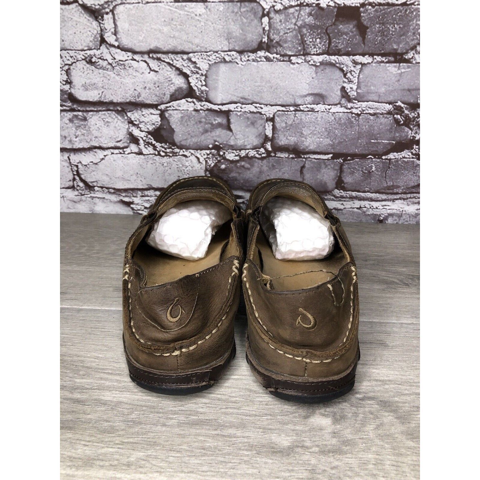 Olukai OluKai Moloa Brown Leather Casual Drop Heel Loafers Shoes Me Size US 10 / EU 43 - 4 Thumbnail