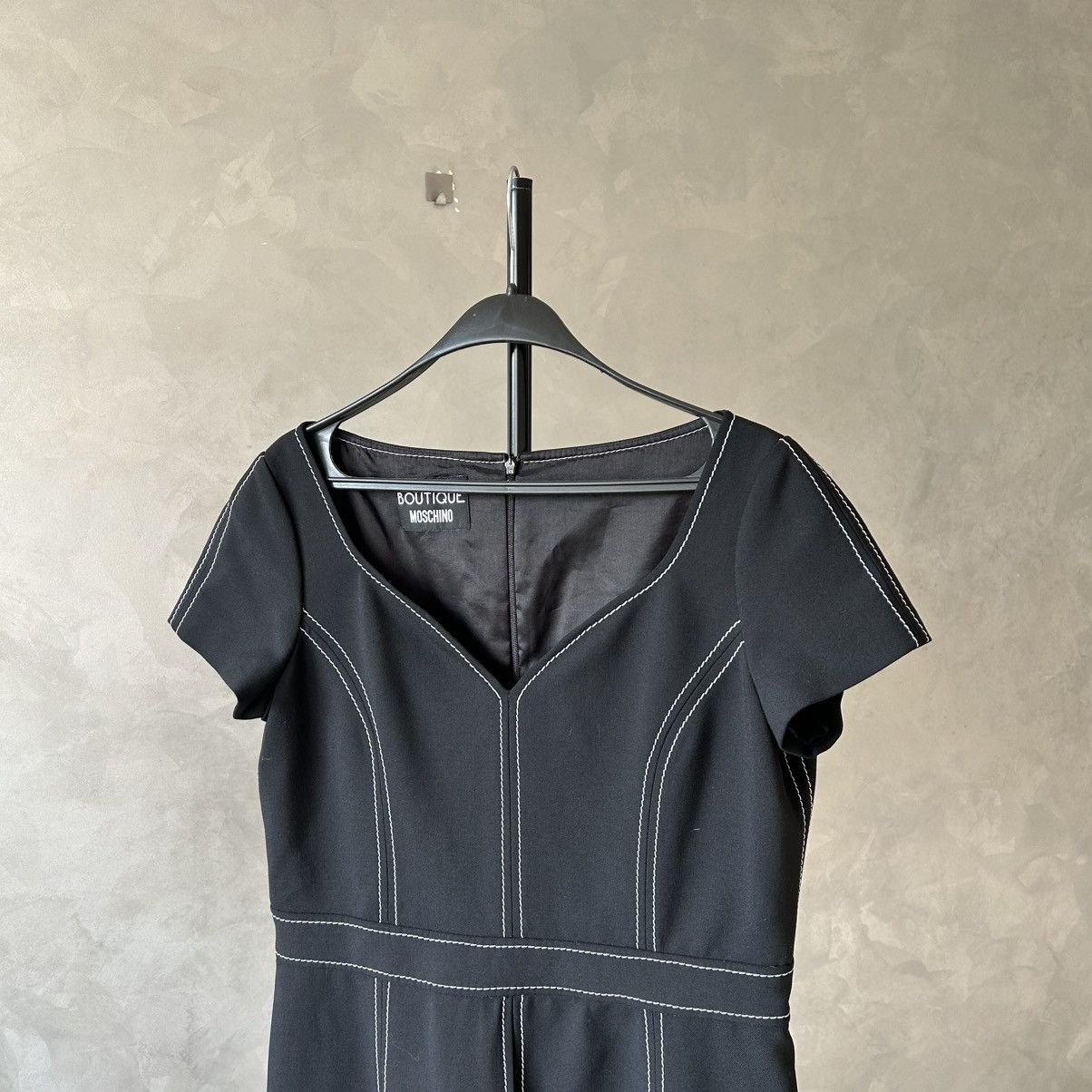 Boutique Moschino Moschino Boutique Contrast Stitch Tailored Dress Size XL / US 12-14 / IT 48-50 - 2 Thumbnail