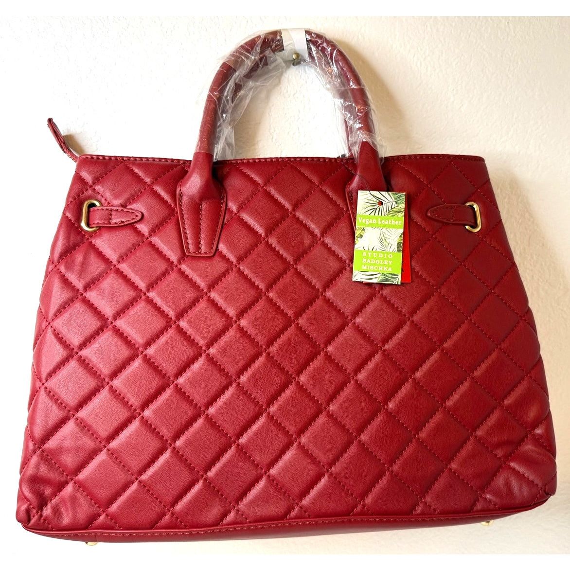 Badgley Mischka BADGLEY MISCHKA Brick RED Diamond Quilted Tote w/ Front Lock Size ONE SIZE - 2 Thumbnail