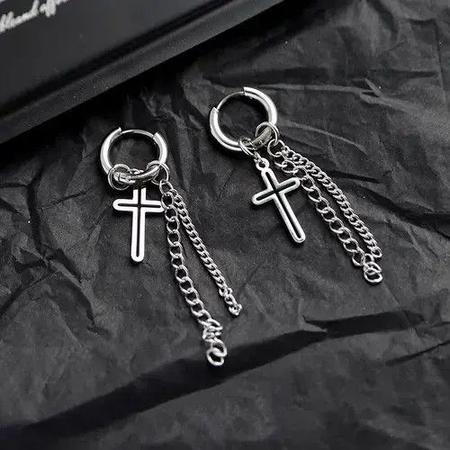 Other Stainless Steel Cross Dangle Drop Earrings for Men Women Size ONE SIZE - 2 Thumbnail