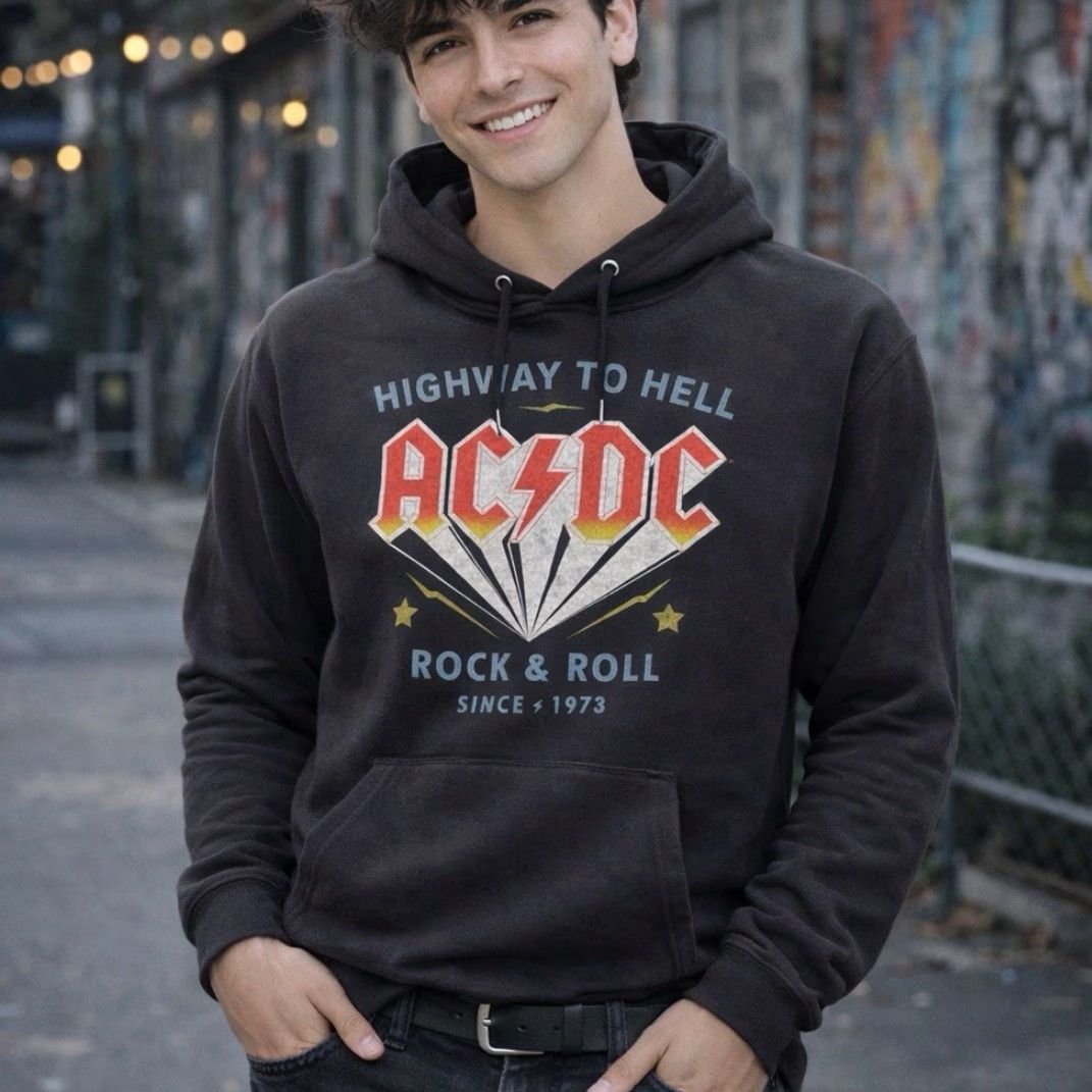 Vintage VINTAGE AC/DC Highway To Hell Hoodie Sweatshirt Mens M Black Rock N Roll Band Merch Size US M / EU 48-50 / 2 - 2 Thumbnail