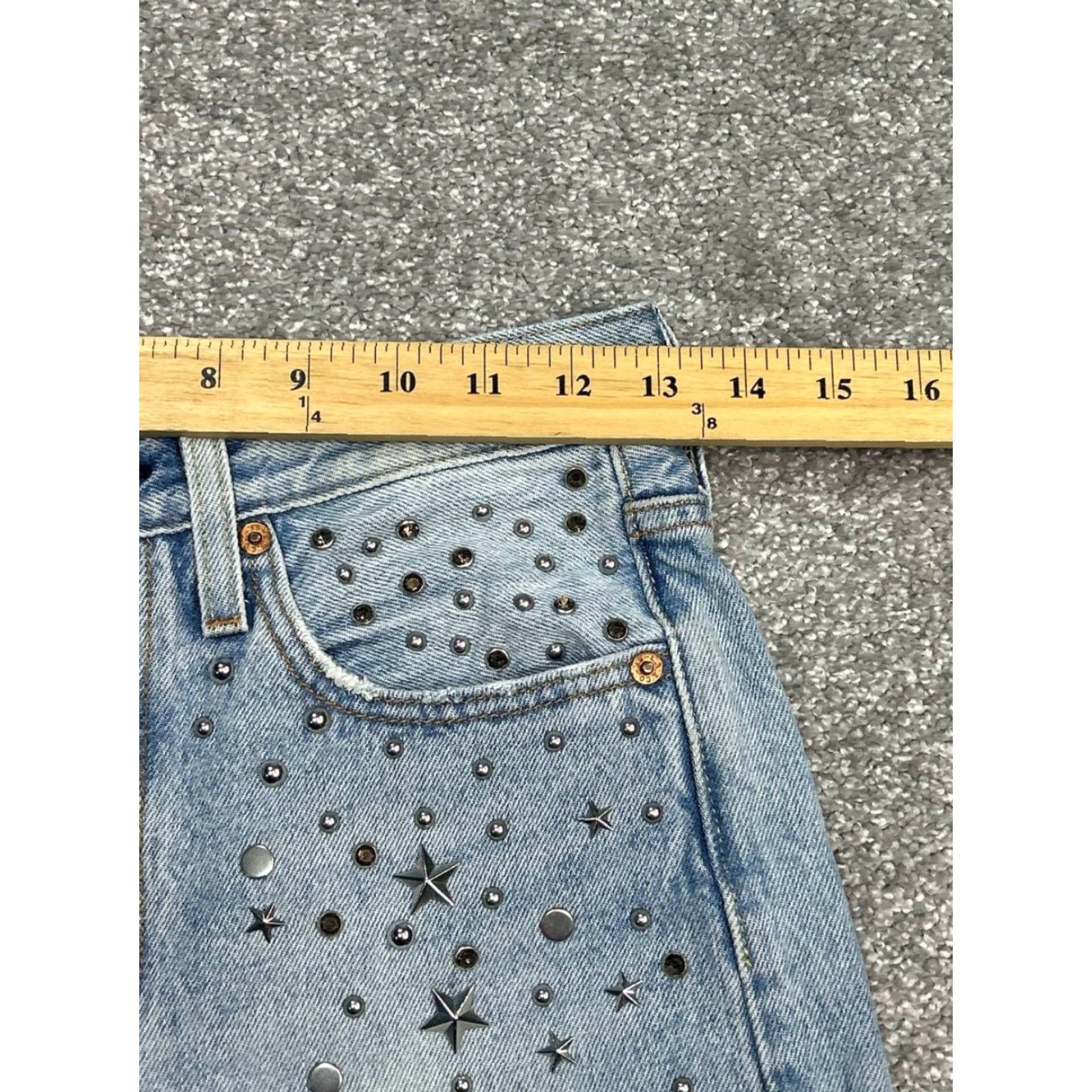 Levi's VINTAGE Levis 501 Jeans Womens 25x28 Blue Distressed Studded Frayed Hem 26x27 Shirt? Size 42" / US 20 - 5 Thumbnail
