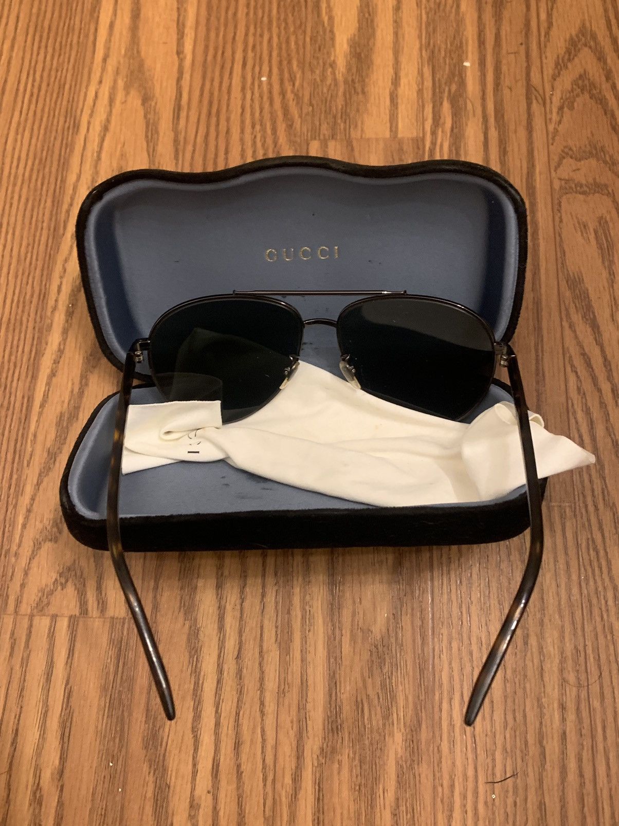Gucci Gucci Aviator Sunglasses, Silver Size ONE SIZE - 6 Thumbnail