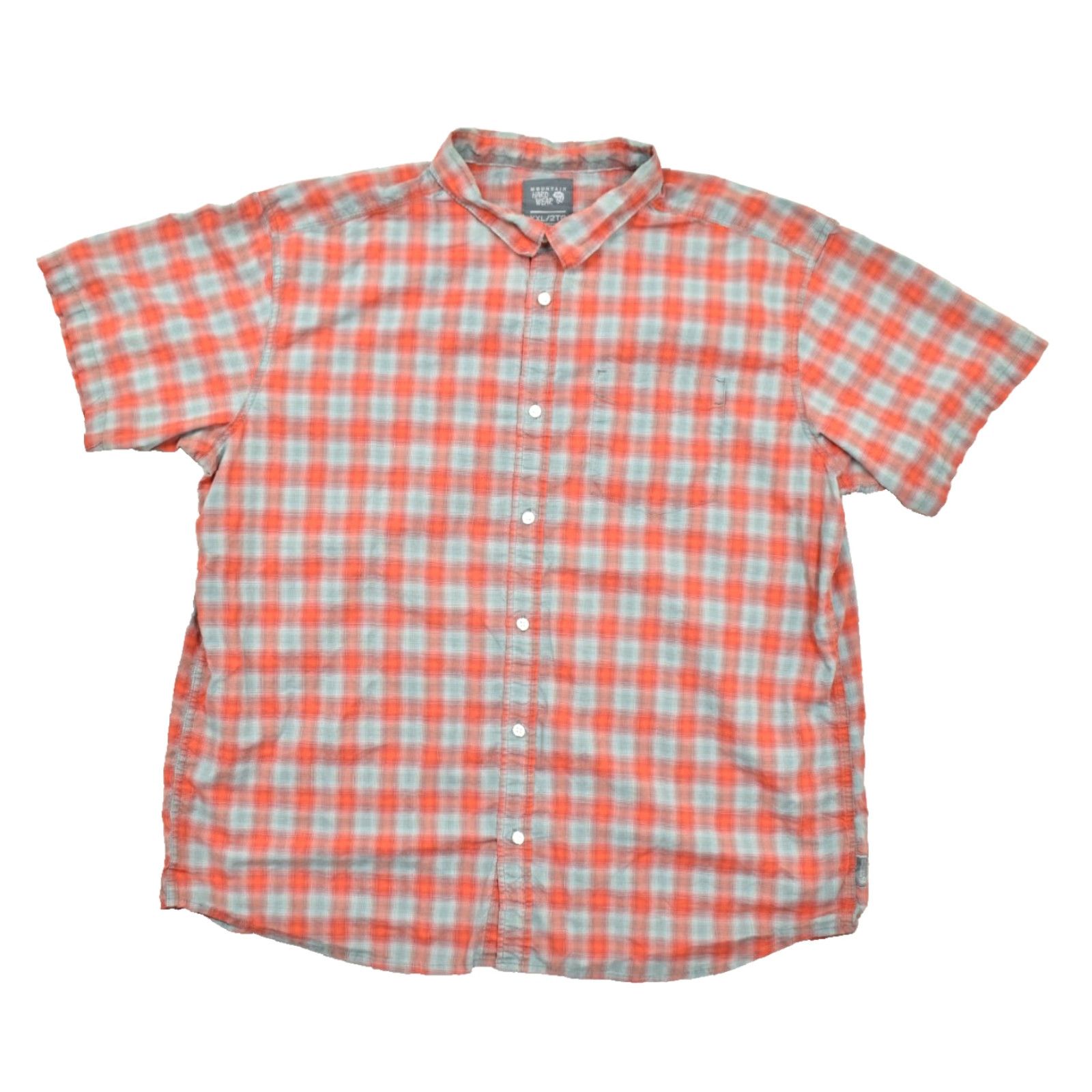 Mountain Hardwear Mountain Hardwear Shirt Mens XXL Gray Orange Plaid Short Sleeve Hiking Outdoor Button-Up Collared Pocketed Casual Outdoor Size US XXL / EU 58 / 5 - 2 Thumbnail