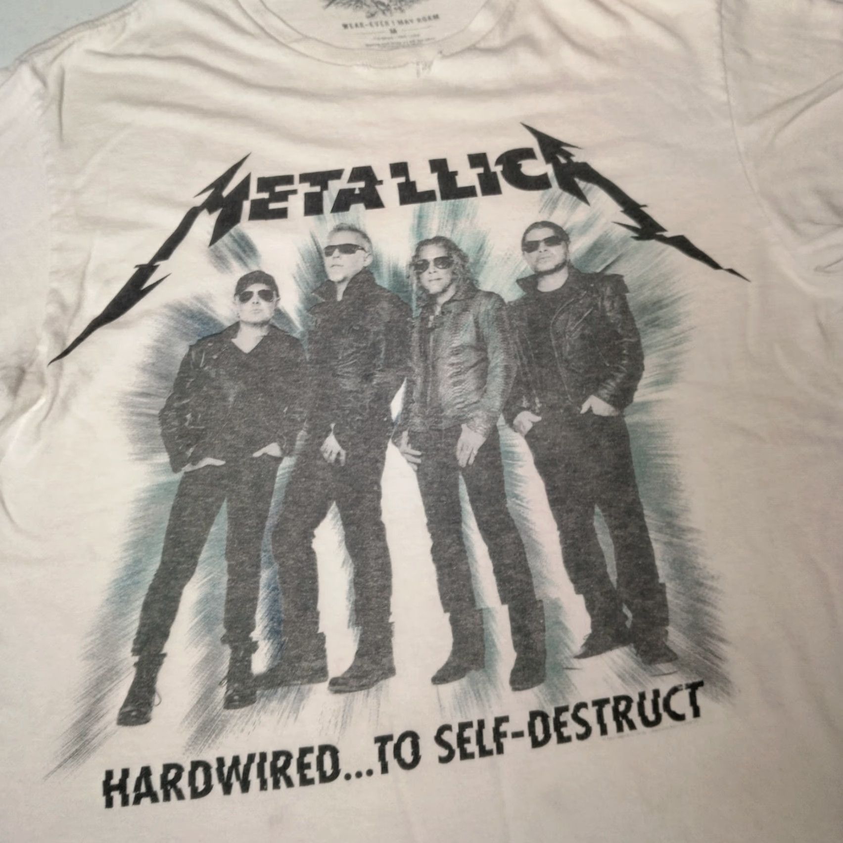 Vintage VINTAGE Metallica Shirt World Wired Tour 2017 Heavy Metal T-Shirt Mid White Mens M Distressed Graphic Crew Neck Short Sleeve Size US M / EU 48-50 / 2 - 2 Thumbnail