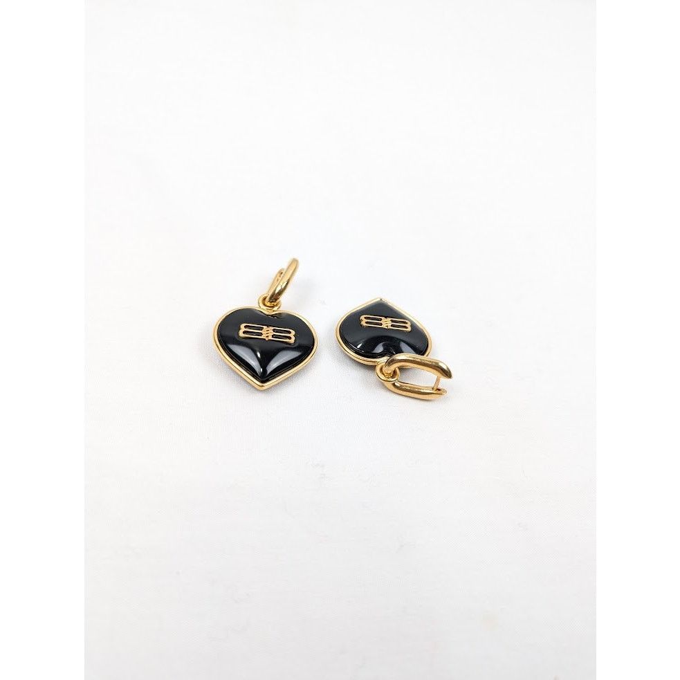 Balenciaga o1rshd1 Q:2 / Size: OS / Heart Earrings In Black Size ONE SIZE - 4 Thumbnail