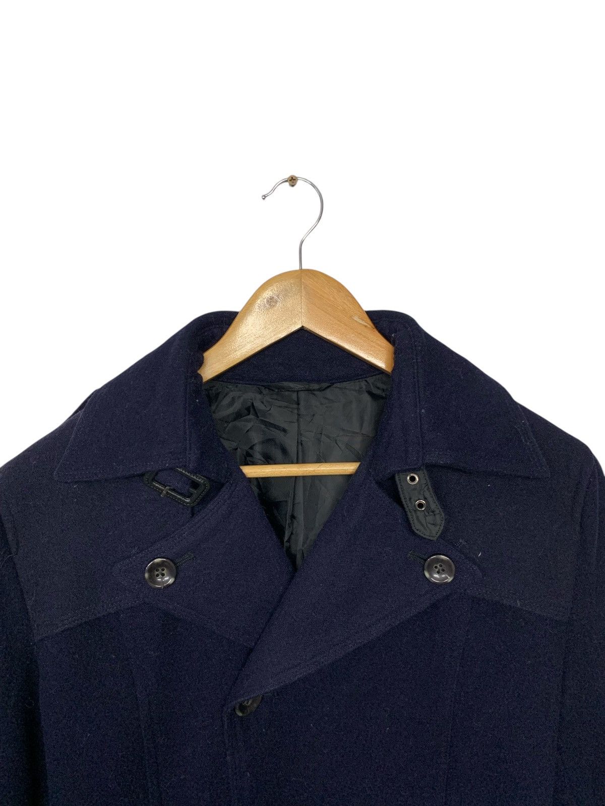 Designer × Japanese Brand × semanticdesign Rare‼️Semantic Design Wool Long Jacket Button Ups Navy Blue Size M / US 6-8 / IT 42-44 - 6 Thumbnail