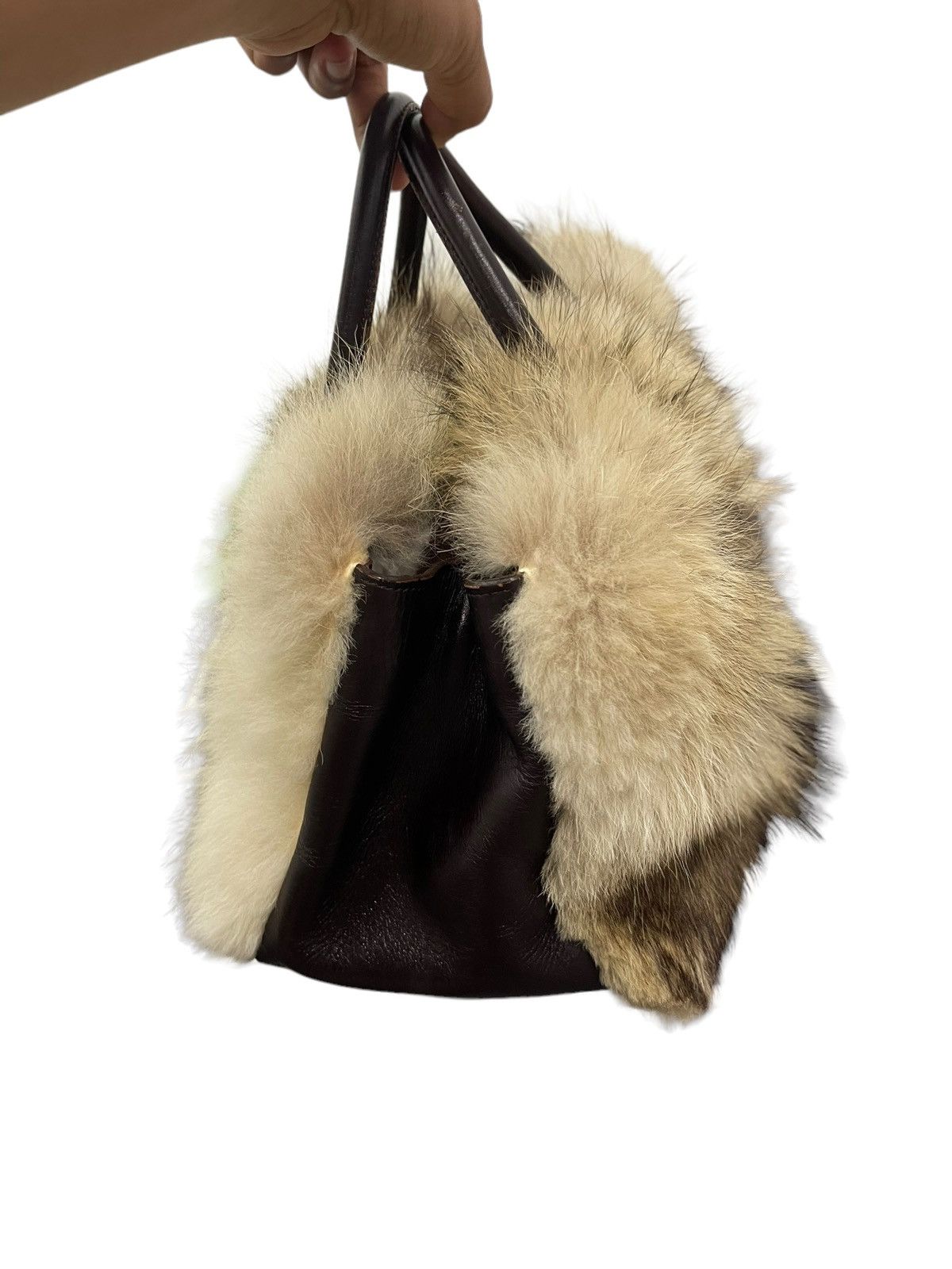 Japanese Brand Shearling Leather Lexus Japan Hand Bag 2🟩 Size ONE SIZE - 4 Thumbnail