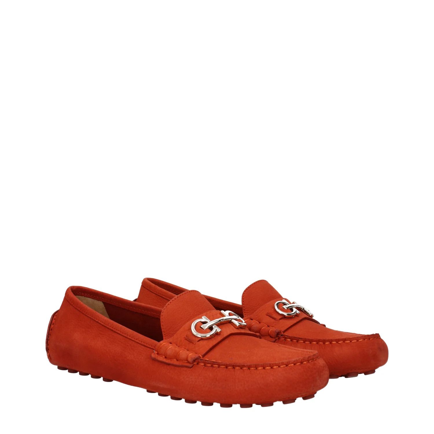 Salvatore Ferragamo ob1o1e1224 Suede Loafers in Orange Size US 10.5 / IT 40.5 - 2 Thumbnail