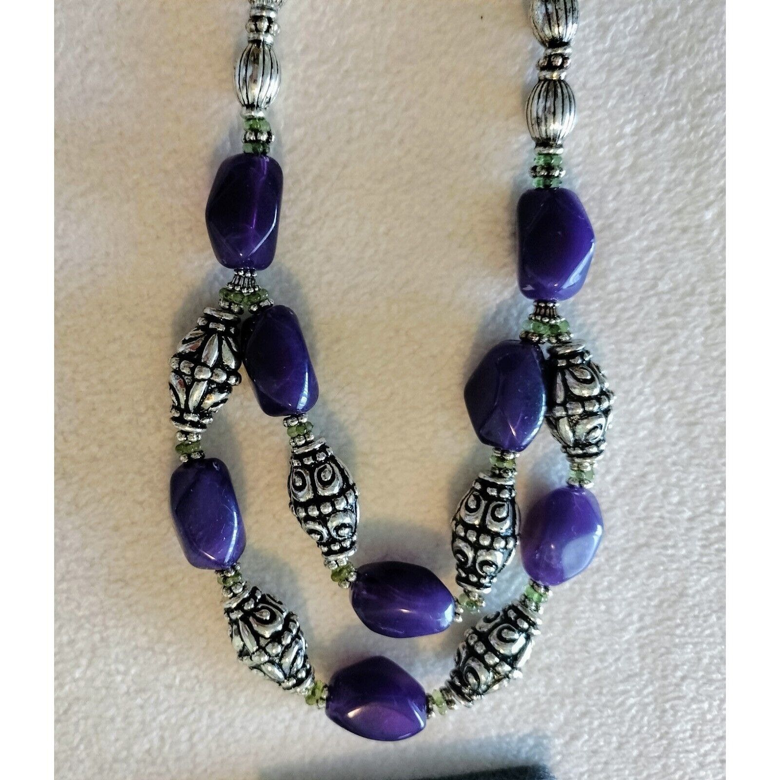 Vintage Avon Vintage Necklace Earrings Set Bold Amethyst Button Silv Size ONE SIZE - 19 Thumbnail