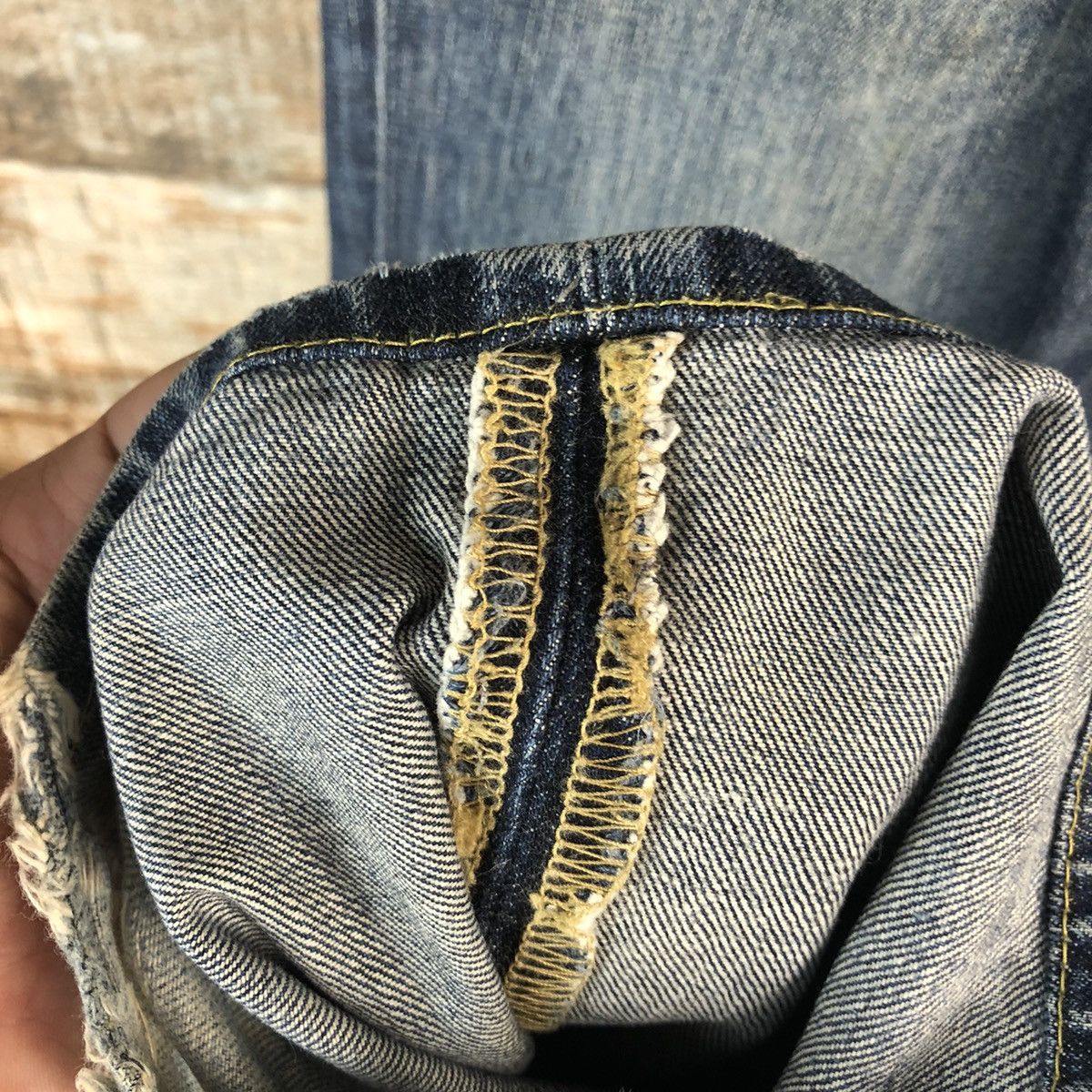 Levi's Levis 502 Blue ripped distressed Denim Pants #A2605 Size US 33 - 9 Thumbnail