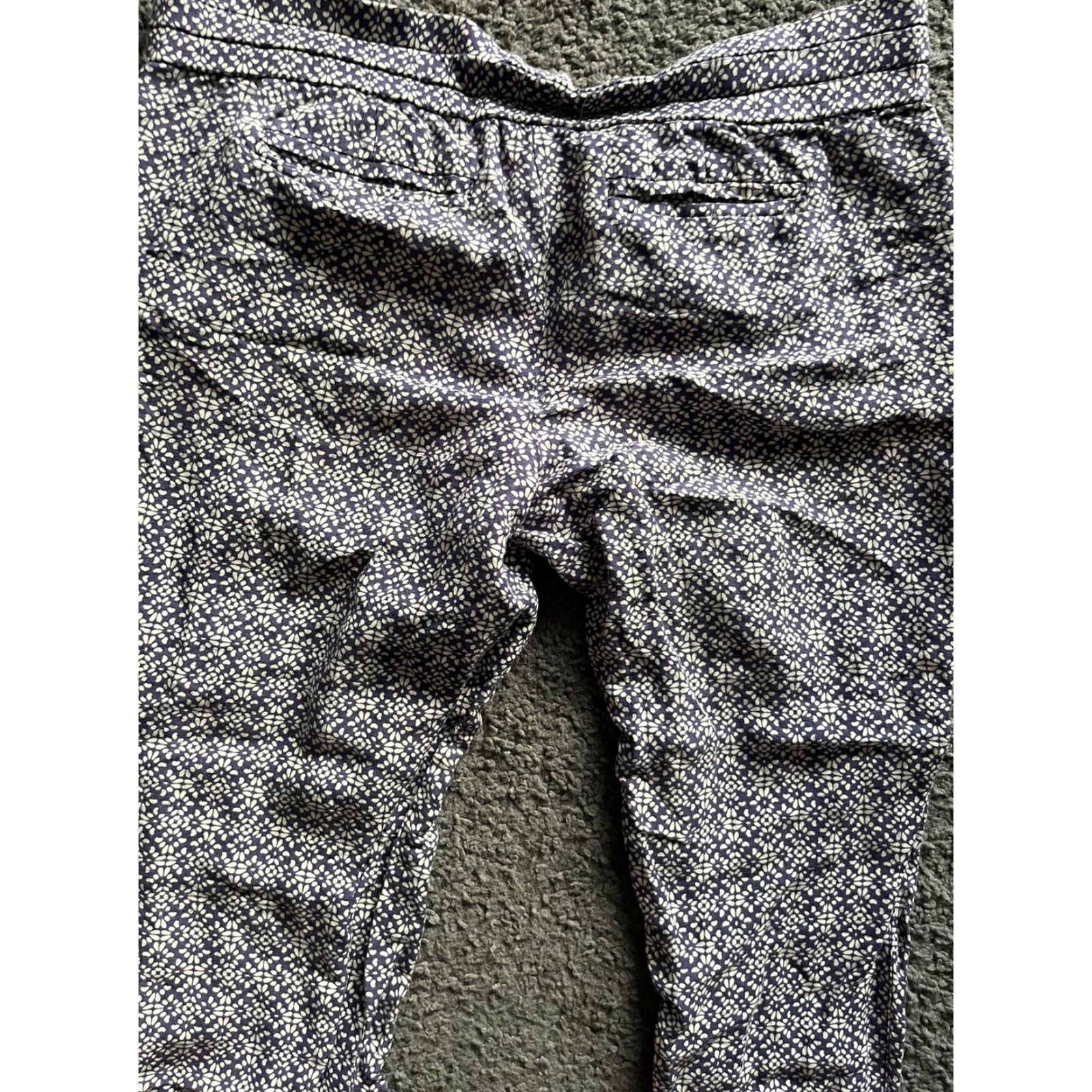 Loft Loft Relaxed Chino Pants Women's Size 8 Purple Striped Floral Marisa Fit Linen Blend Tapered Size 30" / US 8 / IT 44 - 4 Thumbnail