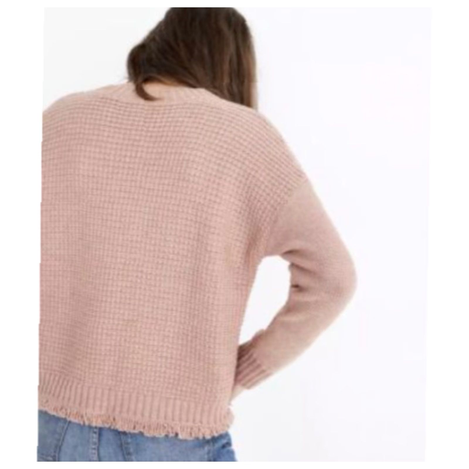 Madewell Madewell Vintage Pink Merino Wool Blend Stitchmix Pullover Sweater - Size S - Women - Pink - Pullover - Wool Blend Size S / US 4 / IT 40 - 4 Thumbnail
