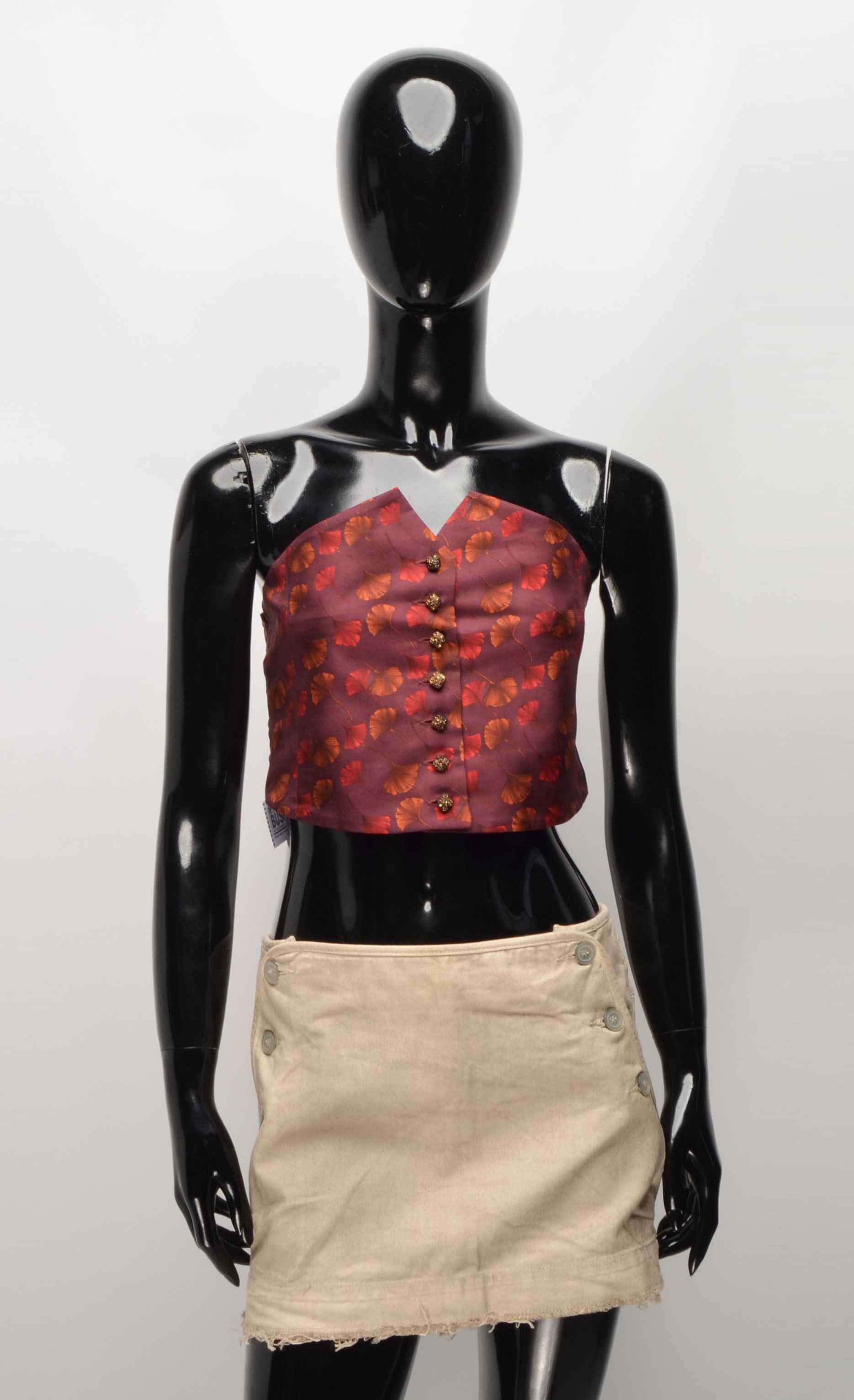 Vintage Vintage Italian Silk Floral Cropped Tube Top Size S / US 4 / IT 40 - 1 Thumbnail