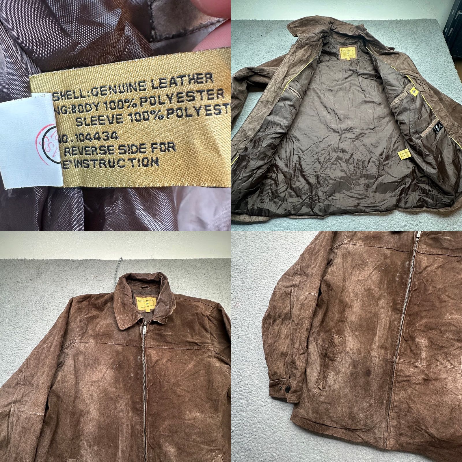 Vintage VINTAGE Boston Harbour Brown Suede Leather Jacket Mens Small Full Zip Bomber Jacket Size US S / EU 44-46 / 1 - 8 Thumbnail