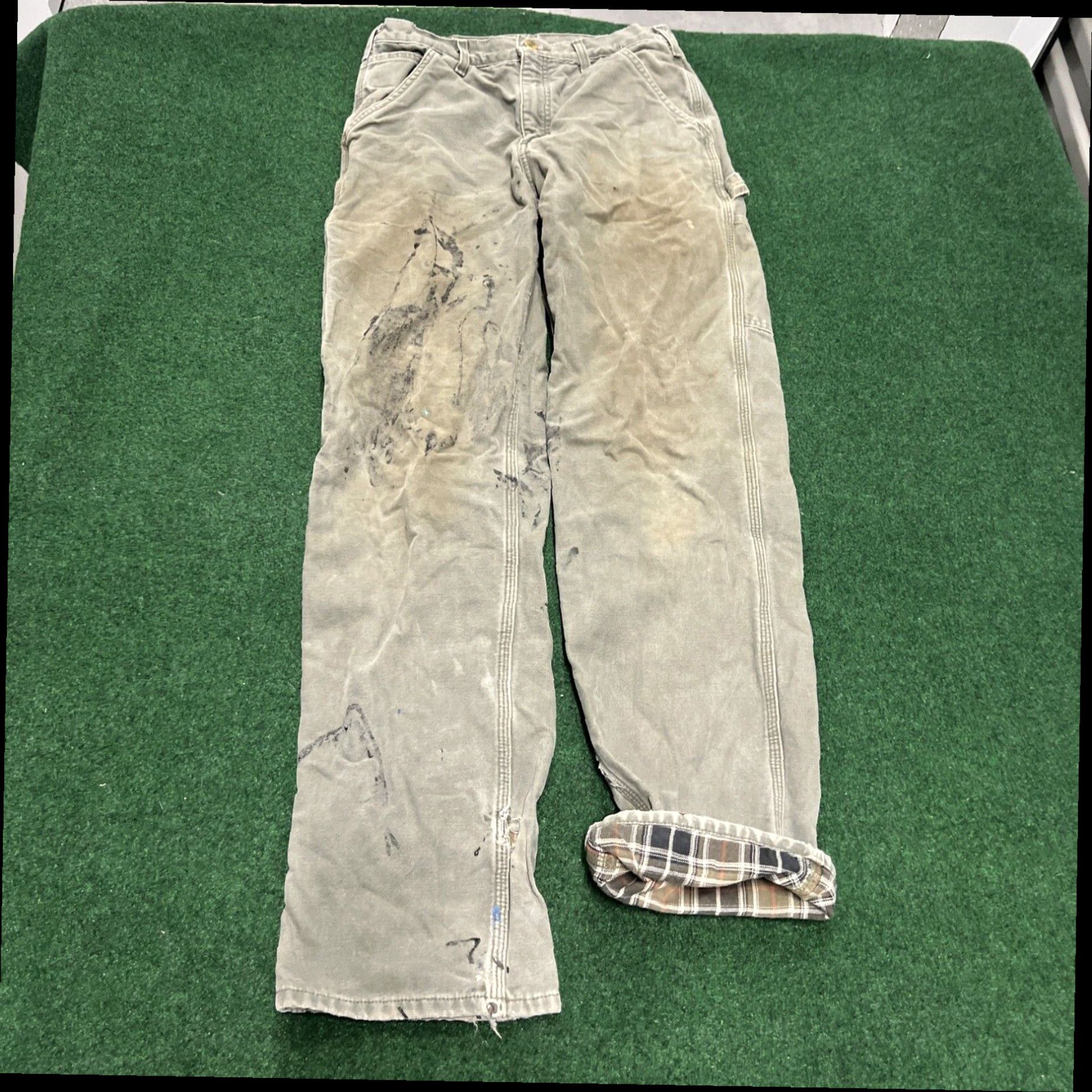 Carhartt Carhartt Pants Mens 32x36 Gray Peat Rugged Relaxed Fot Fleece Lined Carpenter Size US 32 / EU 48 - 1 Thumbnail