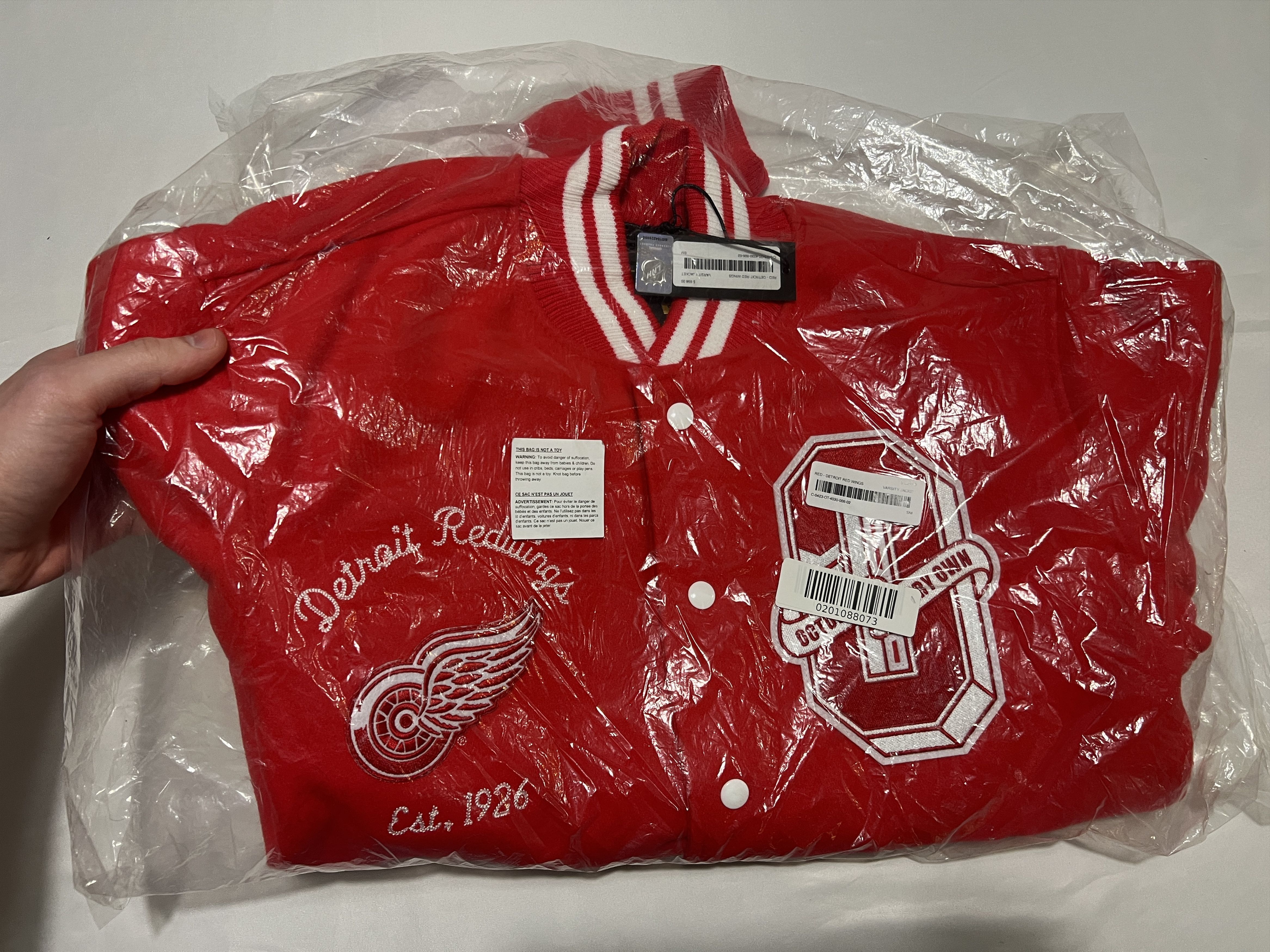 Drake × NHL × October's Very Own OVO x NHL Detroit Red Wings Varsity Jacket Size US S / EU 44-46 / 1 - 3 Thumbnail