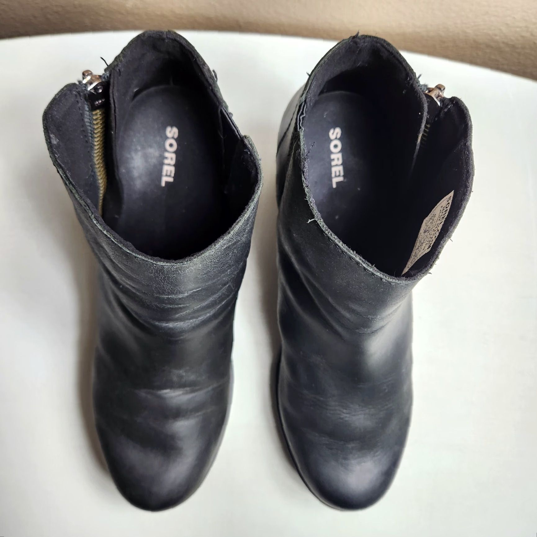 SOREL Sorel Boot Joan of Arctic Zip Wedge II Nubuck Leather Black Womens Size 10 Boots M Black Heel Wedge Casual Size US 10 / IT 40 - 3 Thumbnail