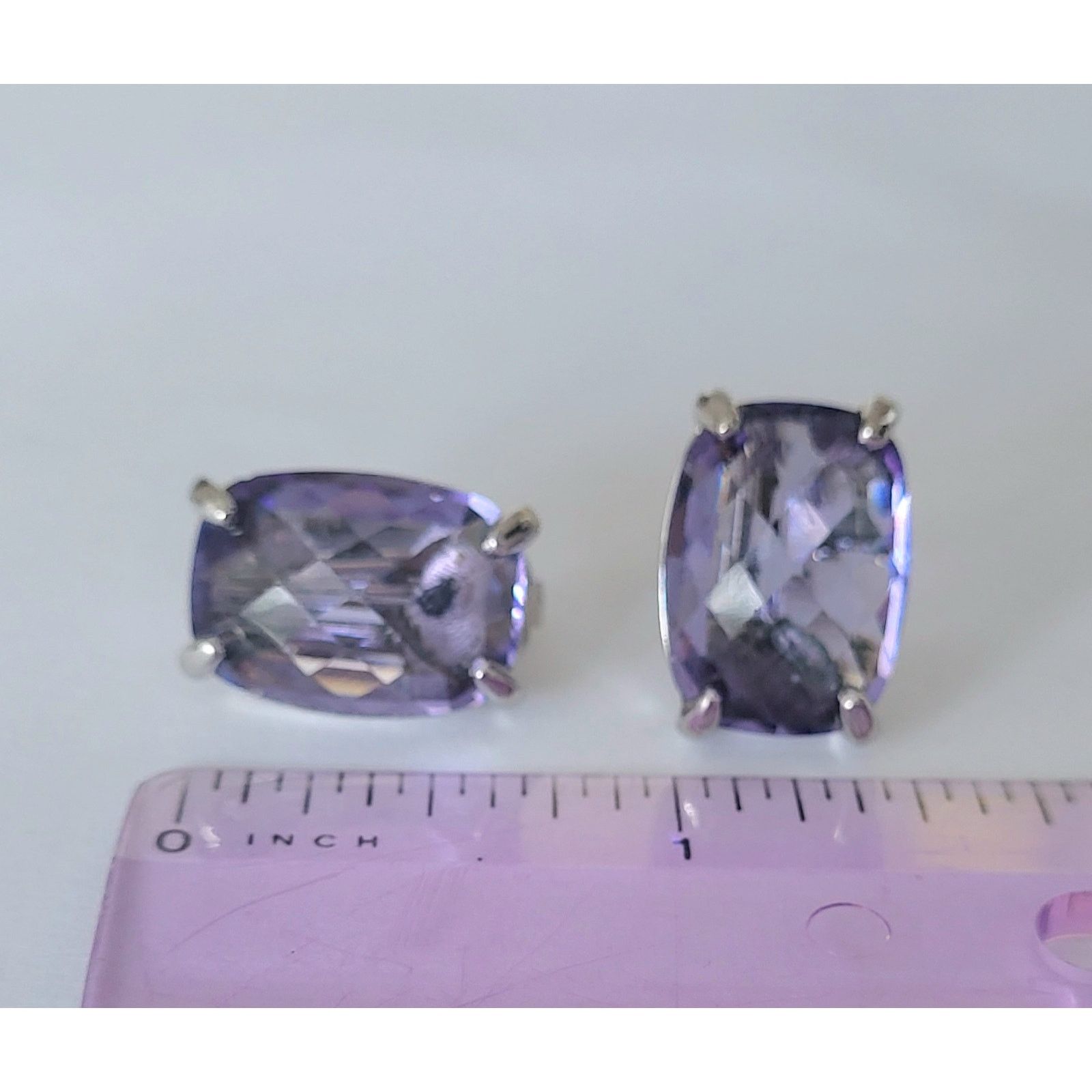 Swarovski Swarovski Crystal Earrings Tanzanite Purple Silver Clip Size ONE SIZE - 11 Thumbnail
