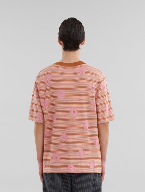 Marni o1w1db10326 Striped Floral T-Shirt in Pink Size US S / EU 44-46 / 1 - 2 Thumbnail